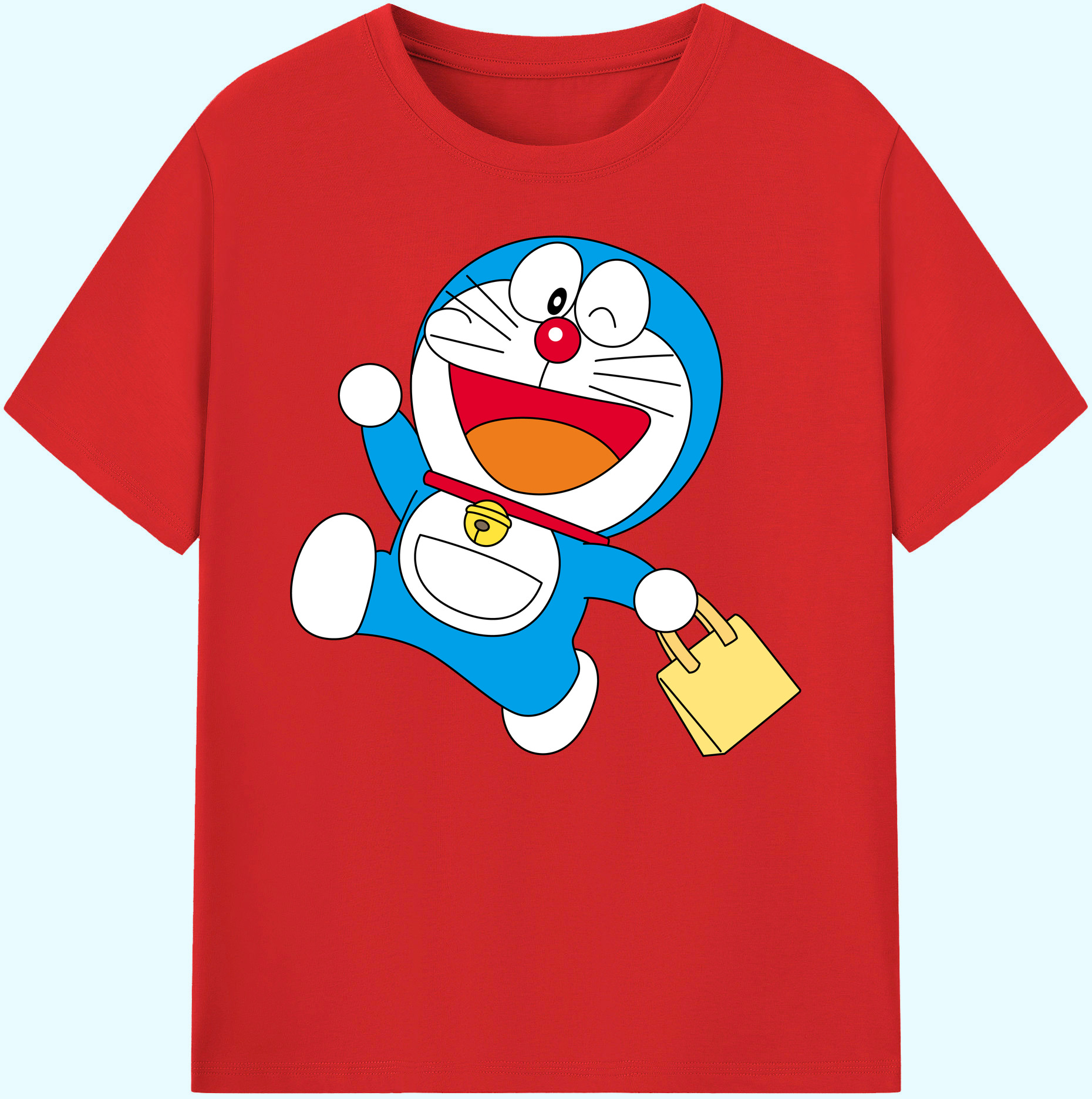 （画像用） ドラえもん Doraemon 綿100％ メンズ半袖Tシャツ｜肌触りやわらか＆通気性