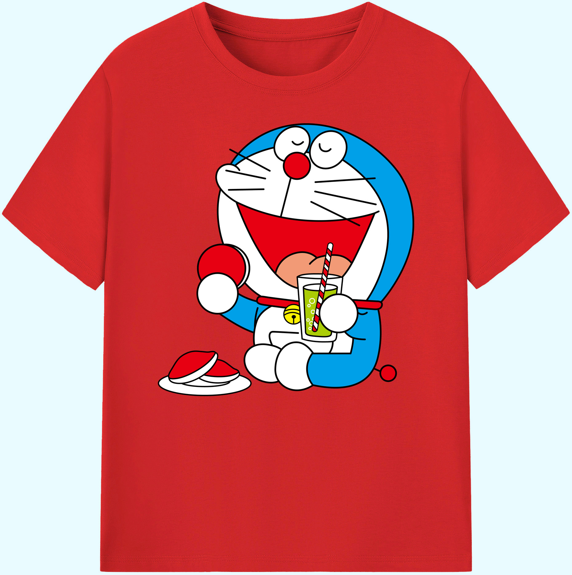 （画像用） ドラえもん Doraemon 綿100％ メンズ半袖Tシャツ｜肌触りやわらか＆通気性