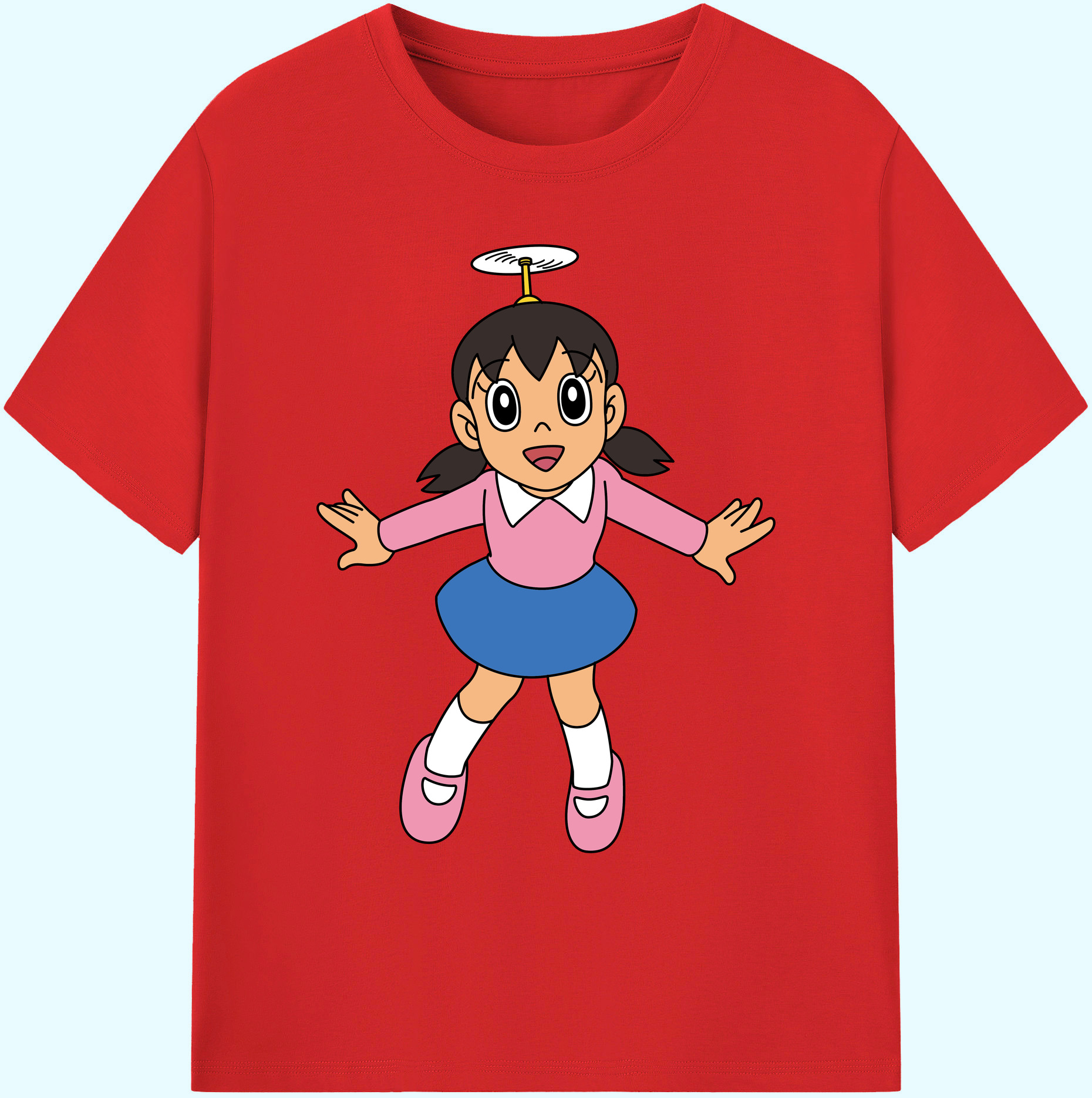（画像用） ドラえもん みなもと しずか Doraemon Shizuka Minamoto 綿100％ メンズ半袖Tシャツ｜肌触りやわらか＆通気性