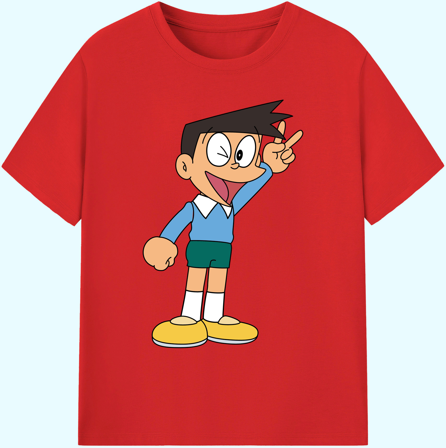 （画像用） ドラえもん 骨川 スネ夫 Doraemon Honekawa Suneo 綿100％ メンズ半袖Tシャツ｜肌触りやわらか＆通気性