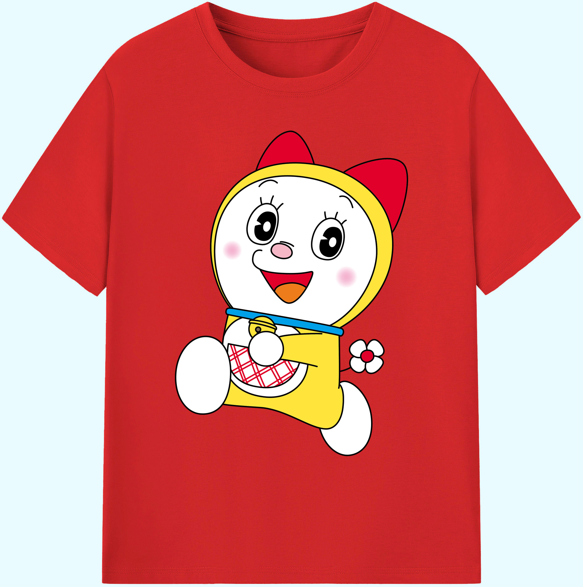 （画像用） ドラえもん ドラミ Doraemon Dorami 綿100％ メンズ半袖Tシャツ｜肌触りやわらか＆通気性