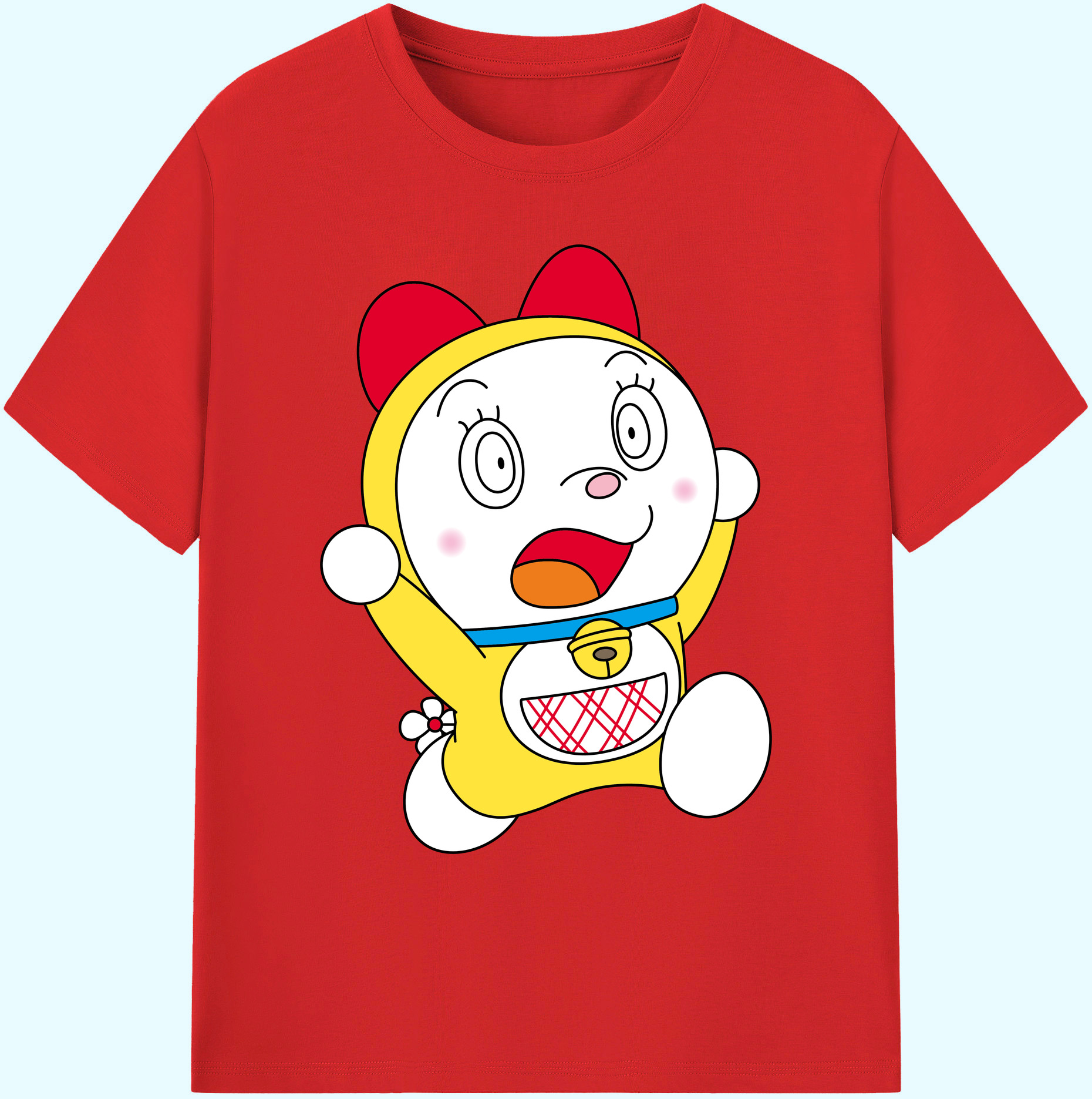 （画像用） ドラえもん ドラミ Doraemon Dorami 綿100％ メンズ半袖Tシャツ｜肌触りやわらか＆通気性