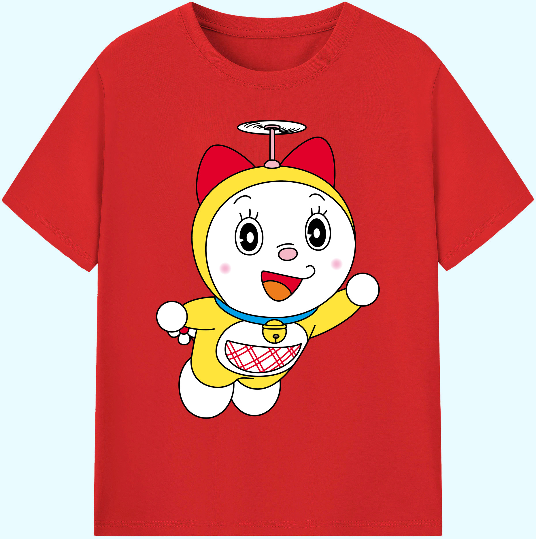 （画像用） ドラえもん ドラミ Doraemon Dorami 綿100％ メンズ半袖Tシャツ｜肌触りやわらか＆通気性