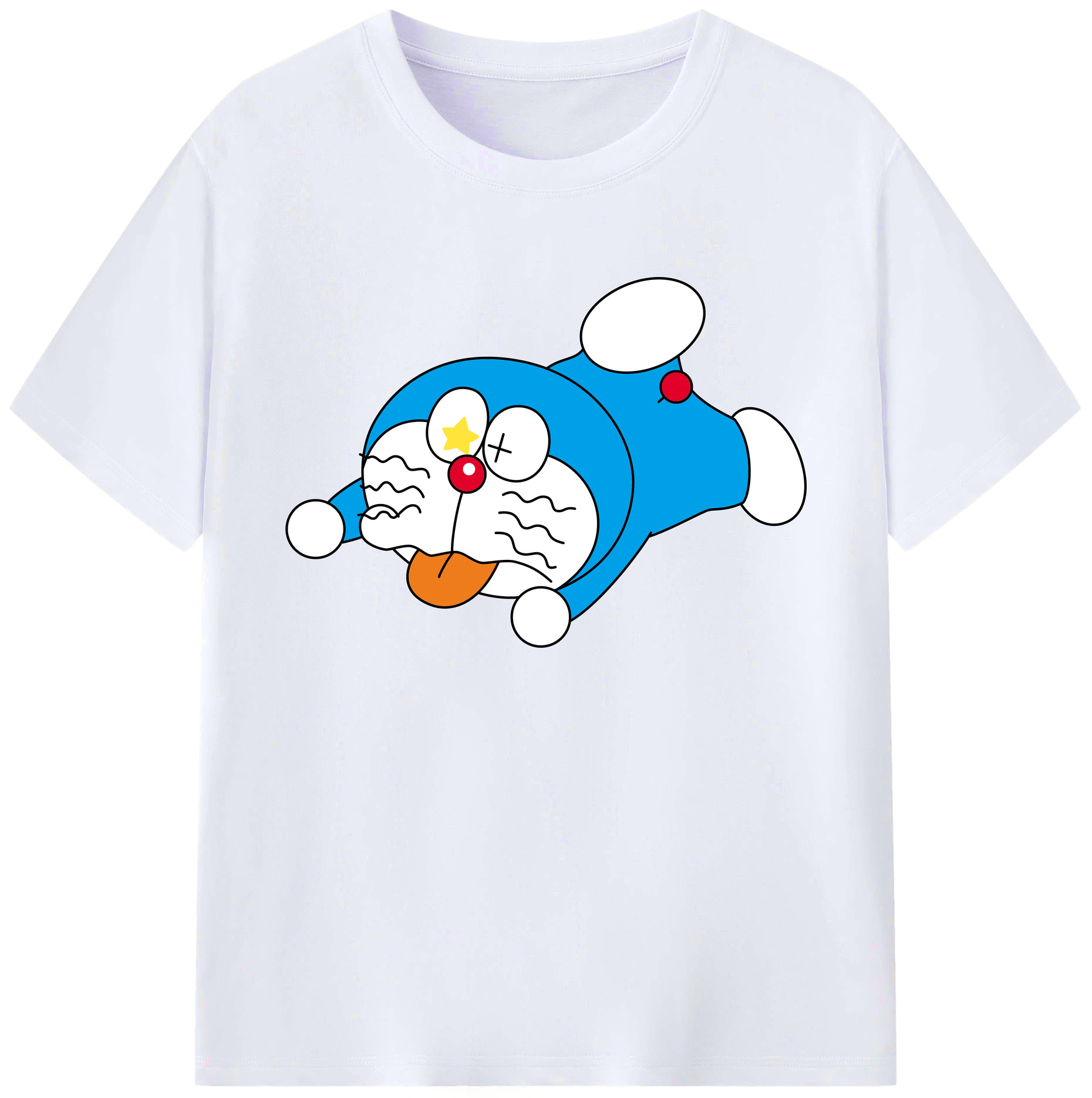 （画像用） ドラえもん Doraemon 綿100％ メンズ半袖Tシャツ｜肌触りやわらか＆通気性