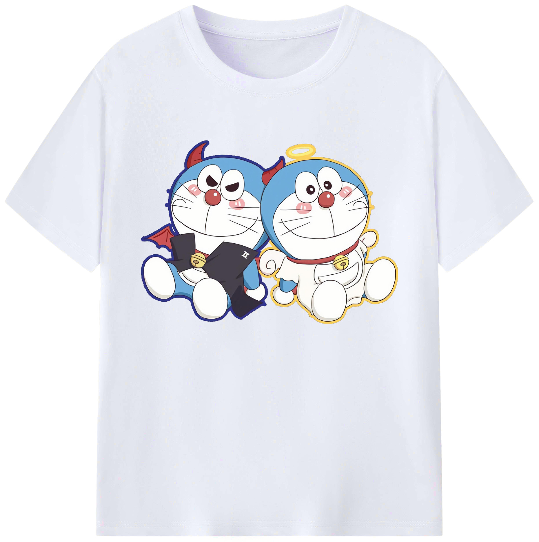 （画像用） ドラえもん Doraemon 綿100％ メンズ半袖Tシャツ｜肌触りやわらか＆通気性