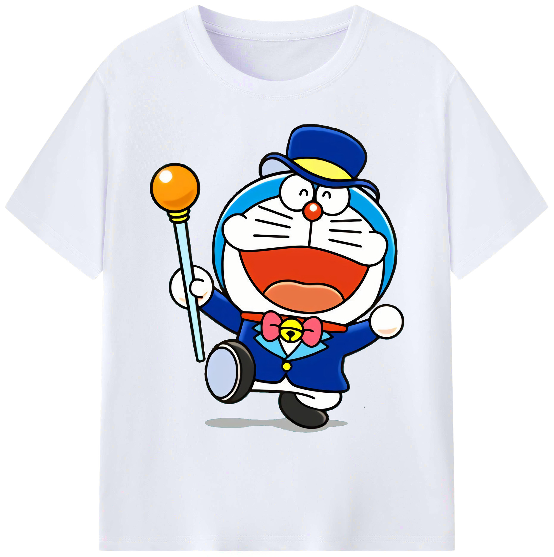 （画像用） ドラえもん Doraemon 綿100％ メンズ半袖Tシャツ｜肌触りやわらか＆通気性