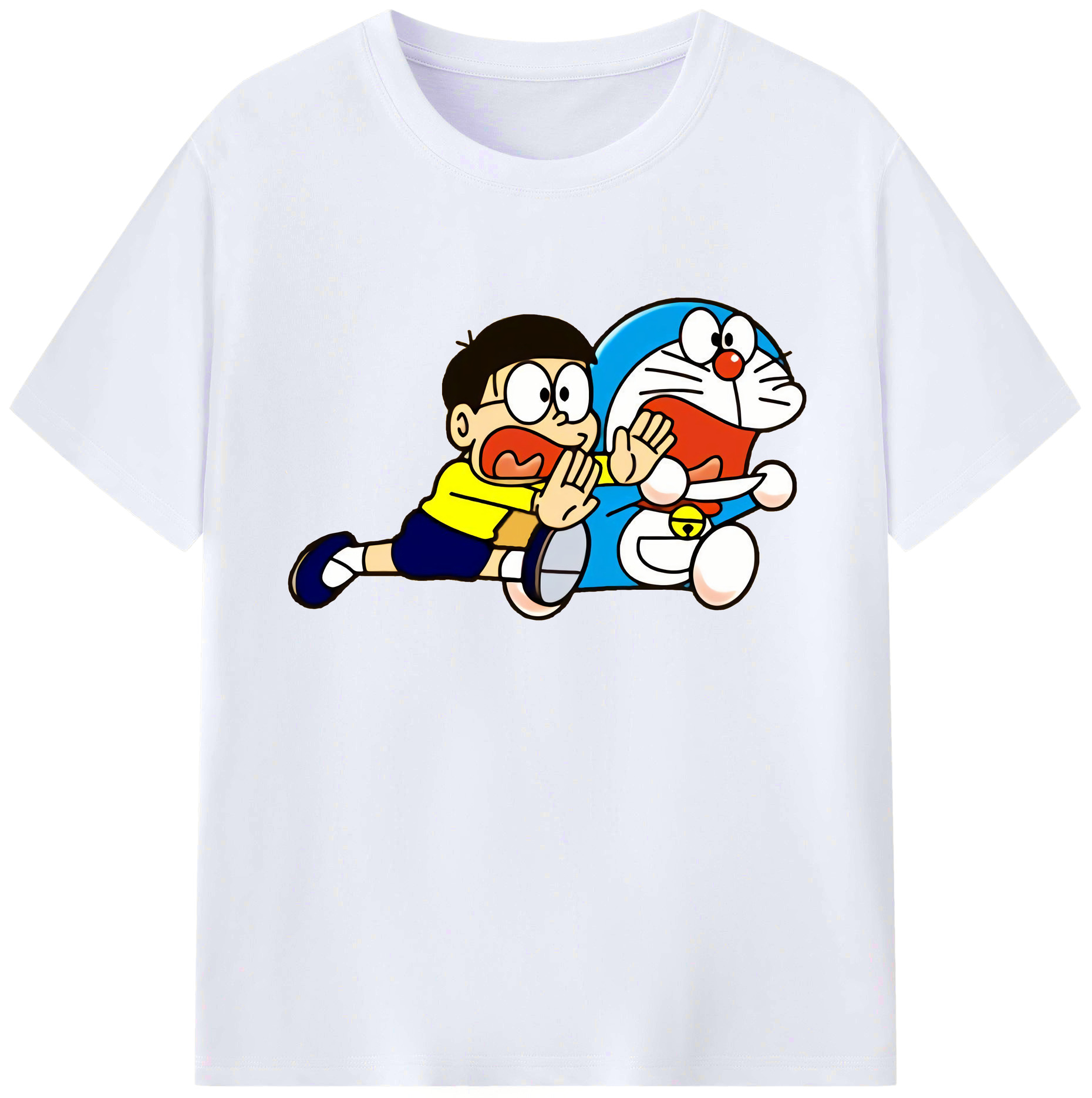 （画像用） ドラえもん Doraemon 綿100％ メンズ半袖Tシャツ｜肌触りやわらか＆通気性