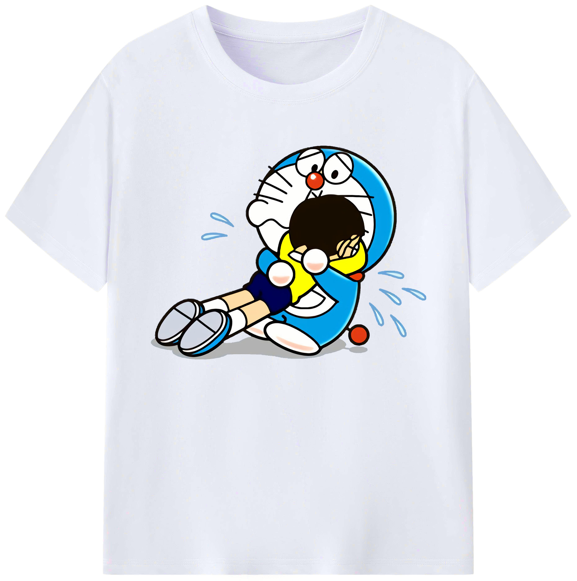 （画像用） ドラえもん Doraemon 綿100％ メンズ半袖Tシャツ｜肌触りやわらか＆通気性