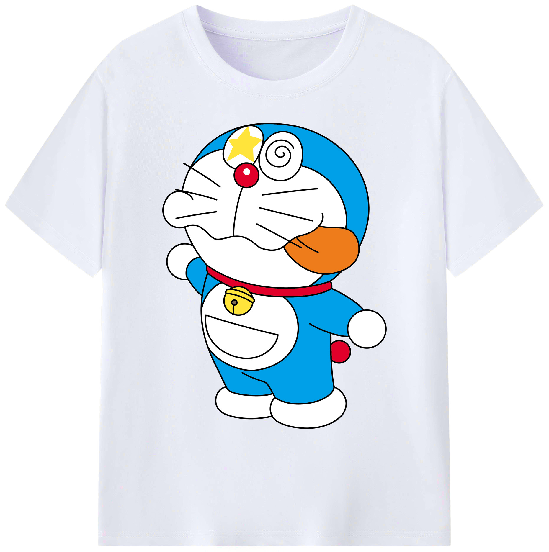 （画像用） ドラえもん Doraemon 綿100％ メンズ半袖Tシャツ｜肌触りやわらか＆通気性