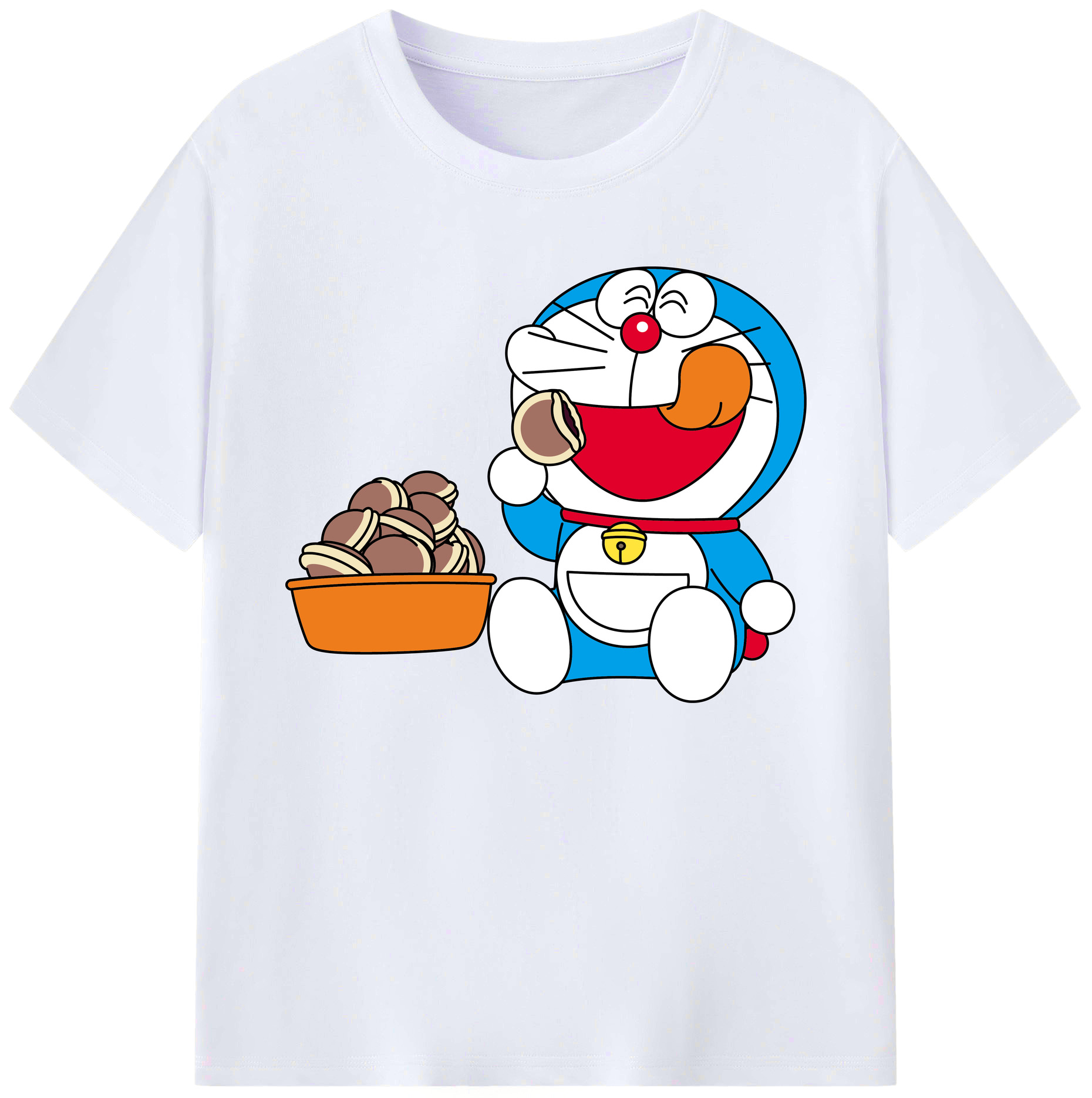 （画像用） ドラえもん Doraemon 綿100％ メンズ半袖Tシャツ｜肌触りやわらか＆通気性