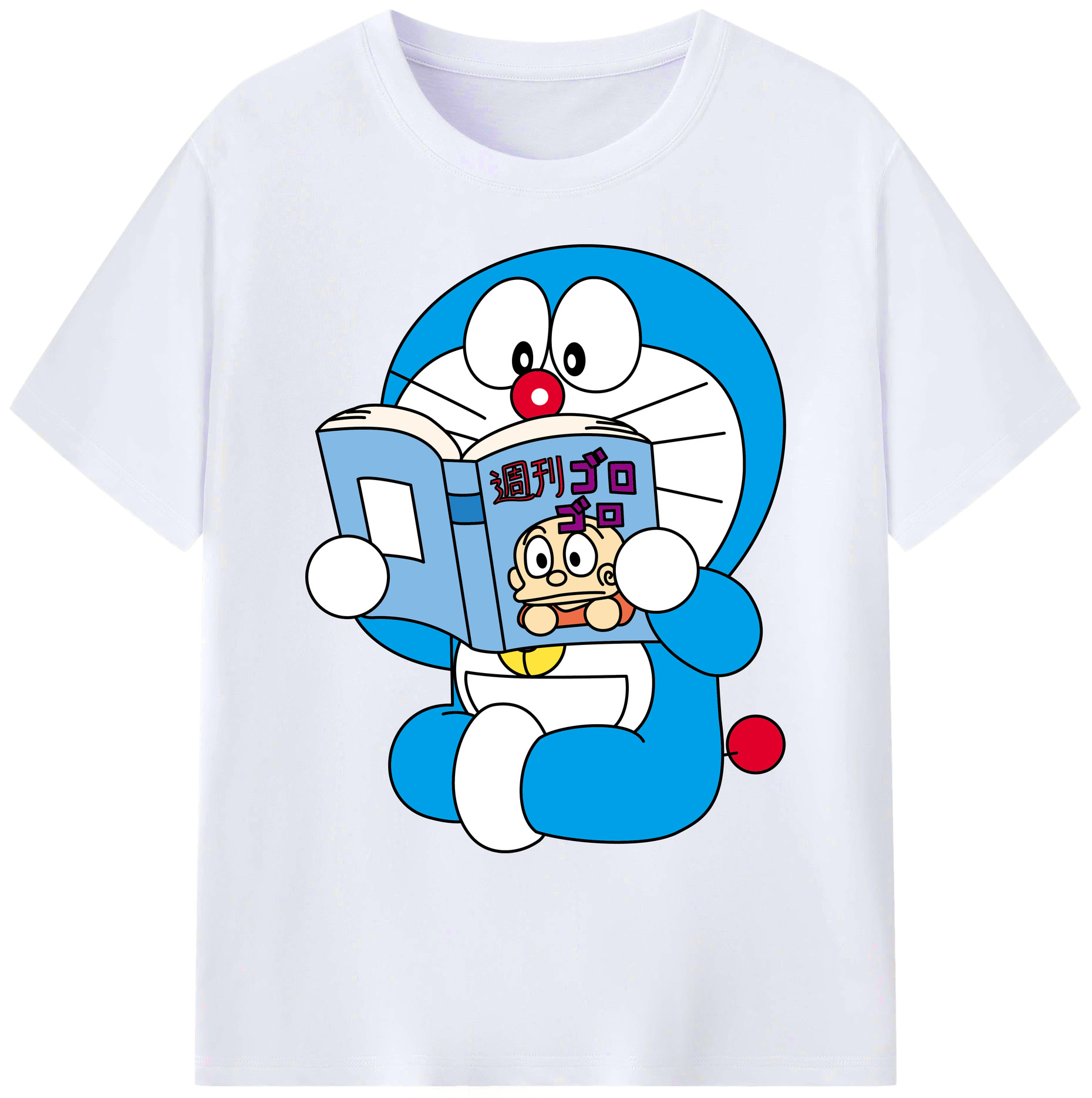 （画像用） ドラえもん Doraemon 綿100％ メンズ半袖Tシャツ｜肌触りやわらか＆通気性