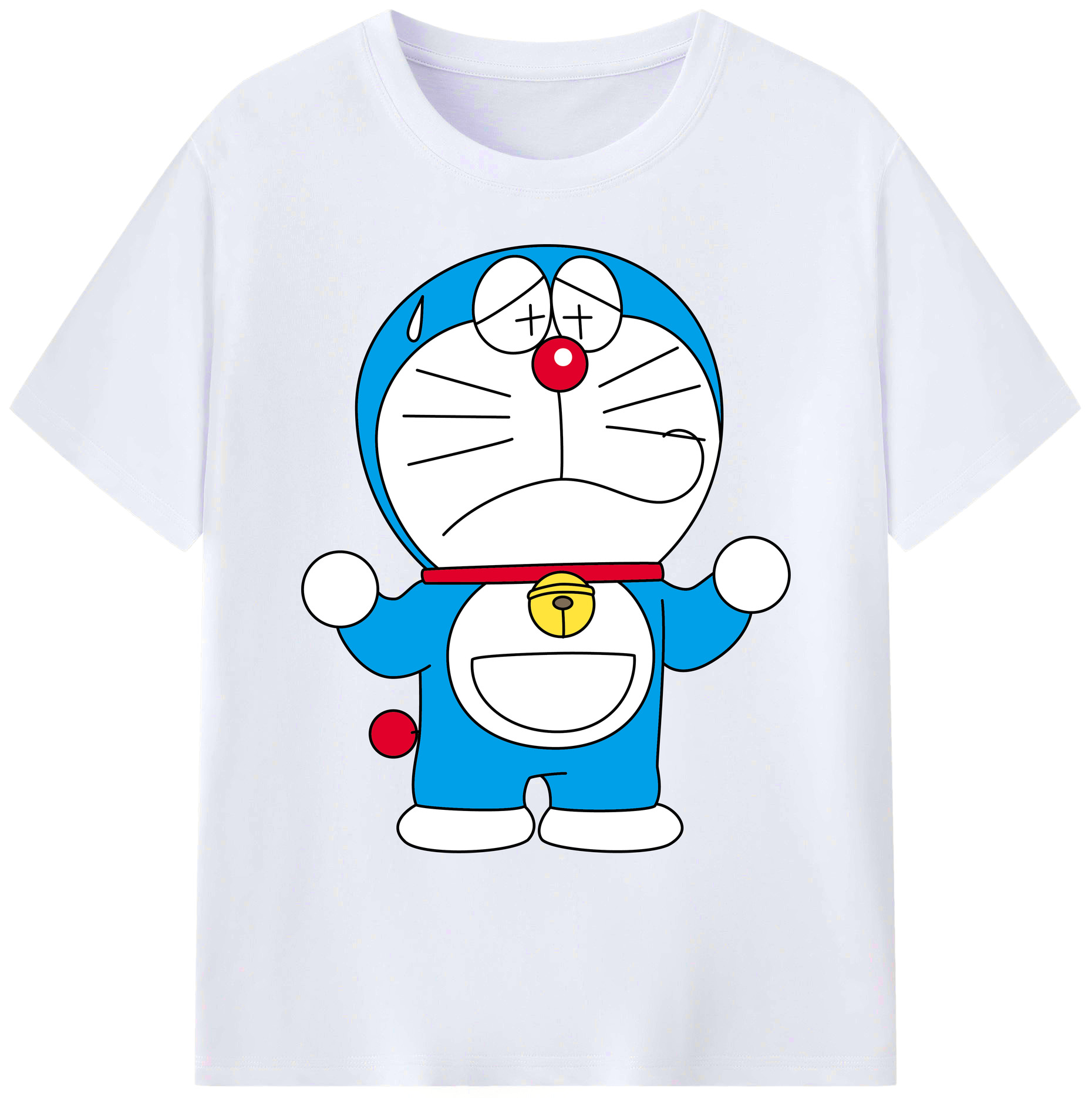 （画像用） ドラえもん Doraemon 綿100％ メンズ半袖Tシャツ｜肌触りやわらか＆通気性