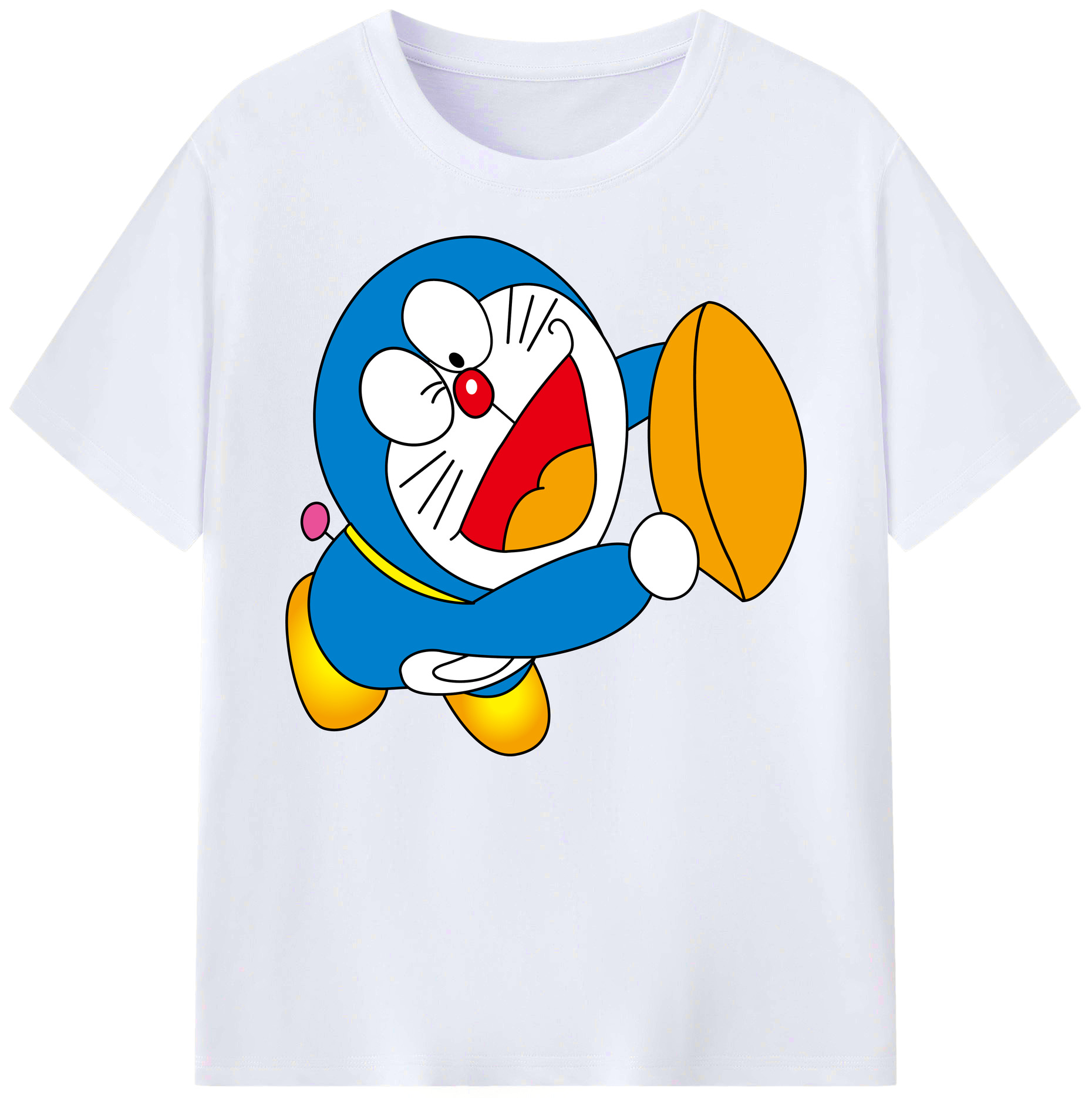 （画像用） ドラえもん Doraemon 綿100％ メンズ半袖Tシャツ｜肌触りやわらか＆通気性