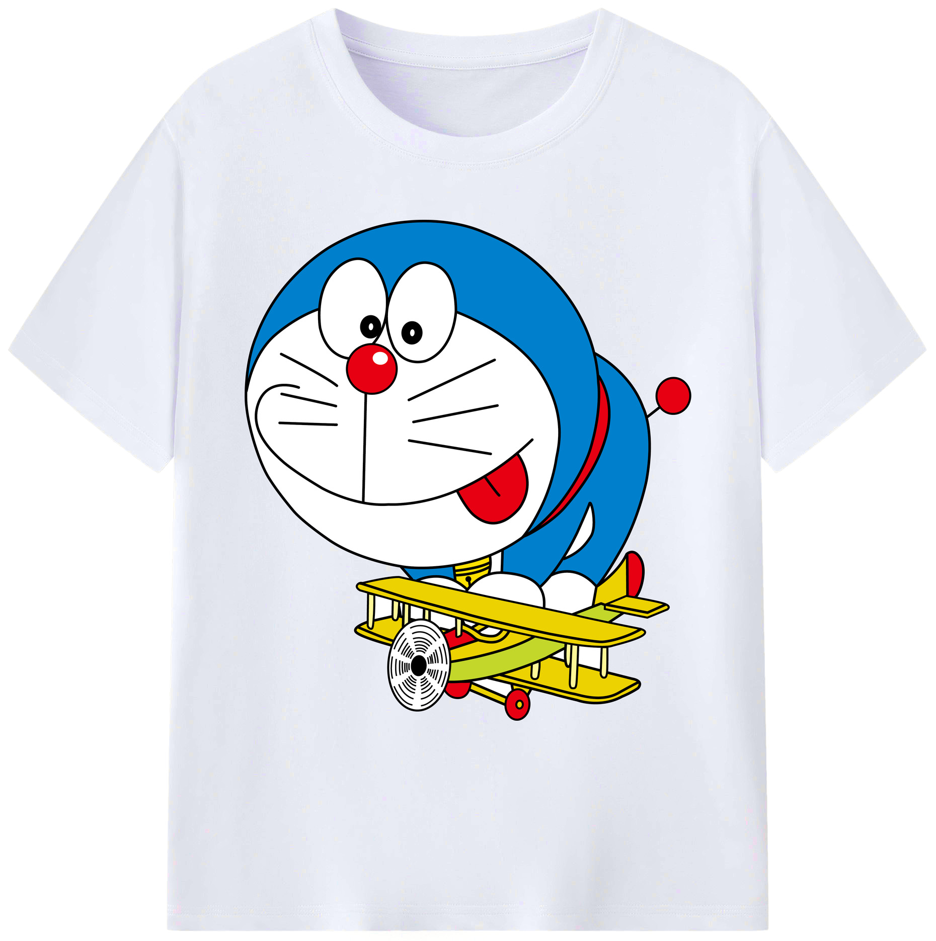 （画像用） ドラえもん Doraemon 綿100％ メンズ半袖Tシャツ｜肌触りやわらか＆通気性