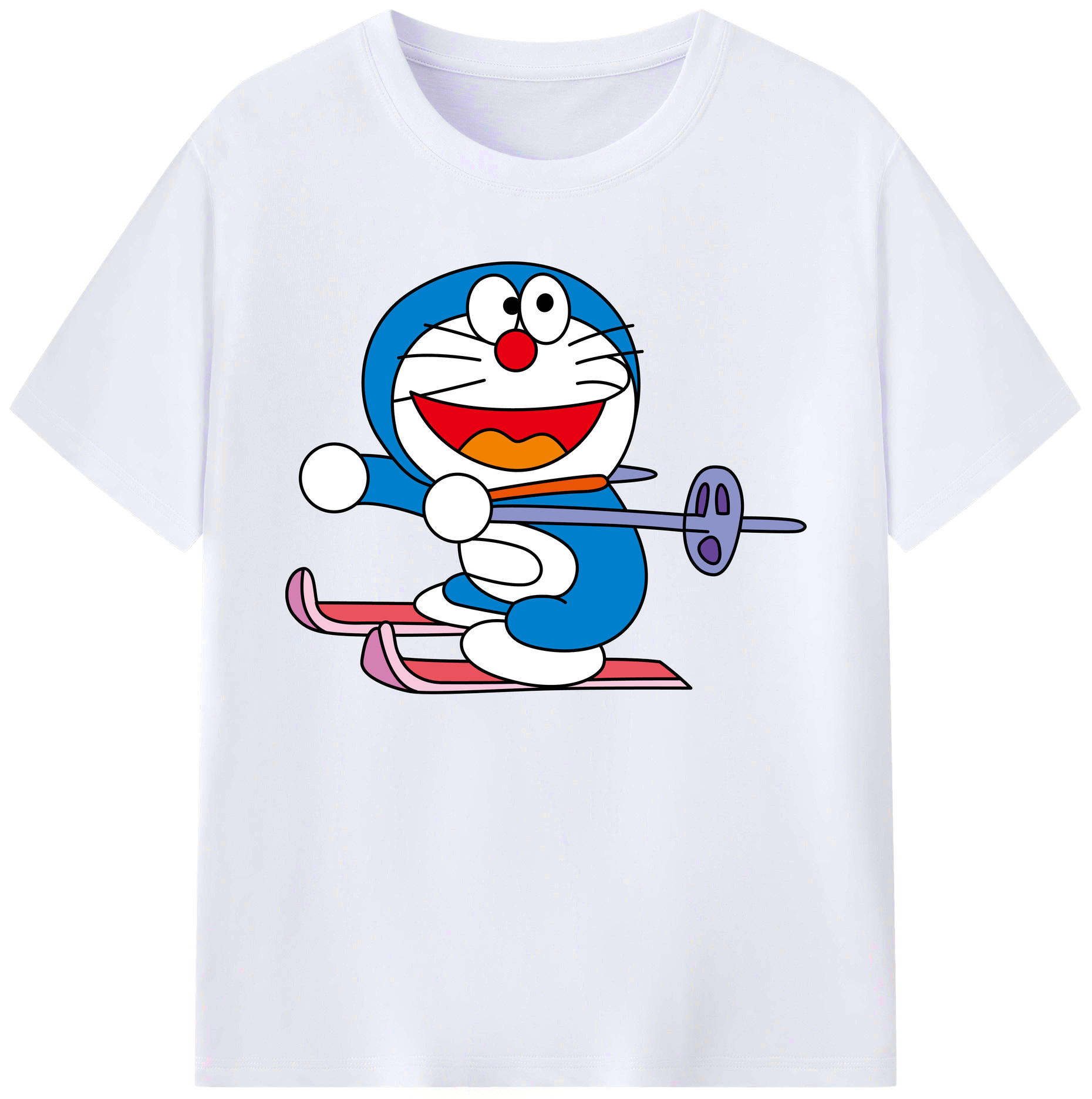 （画像用） ドラえもん Doraemon 綿100％ メンズ半袖Tシャツ｜肌触りやわらか＆通気性