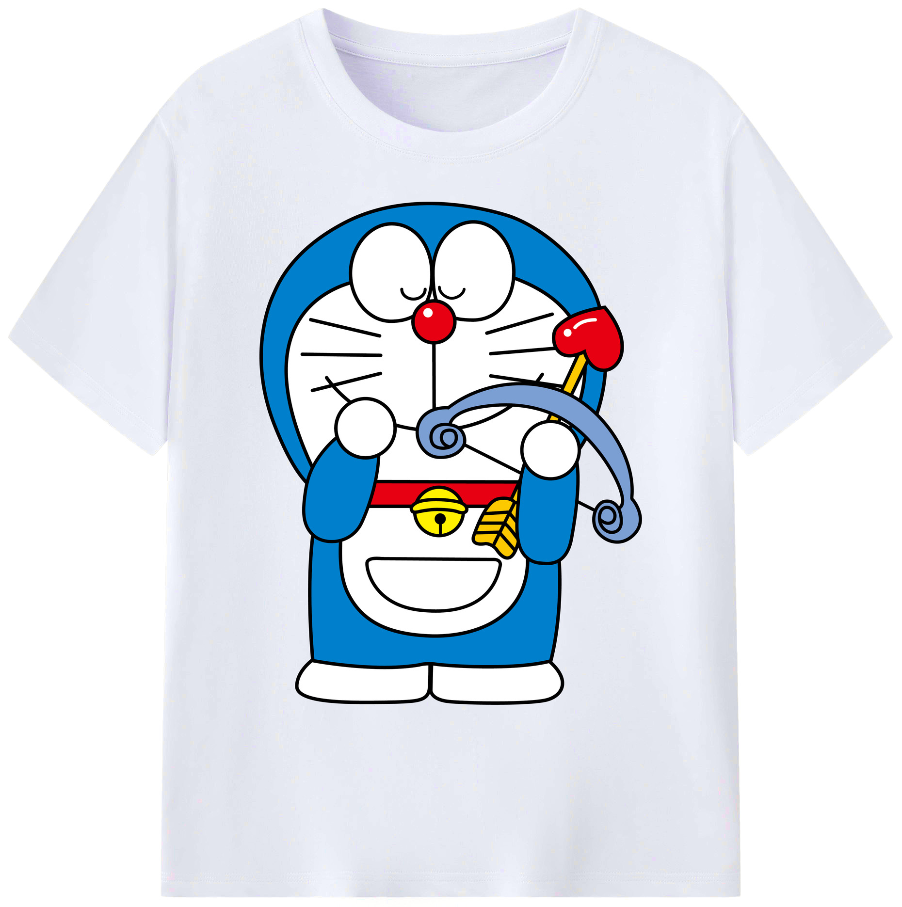 （画像用） ドラえもん Doraemon 綿100％ メンズ半袖Tシャツ｜肌触りやわらか＆通気性