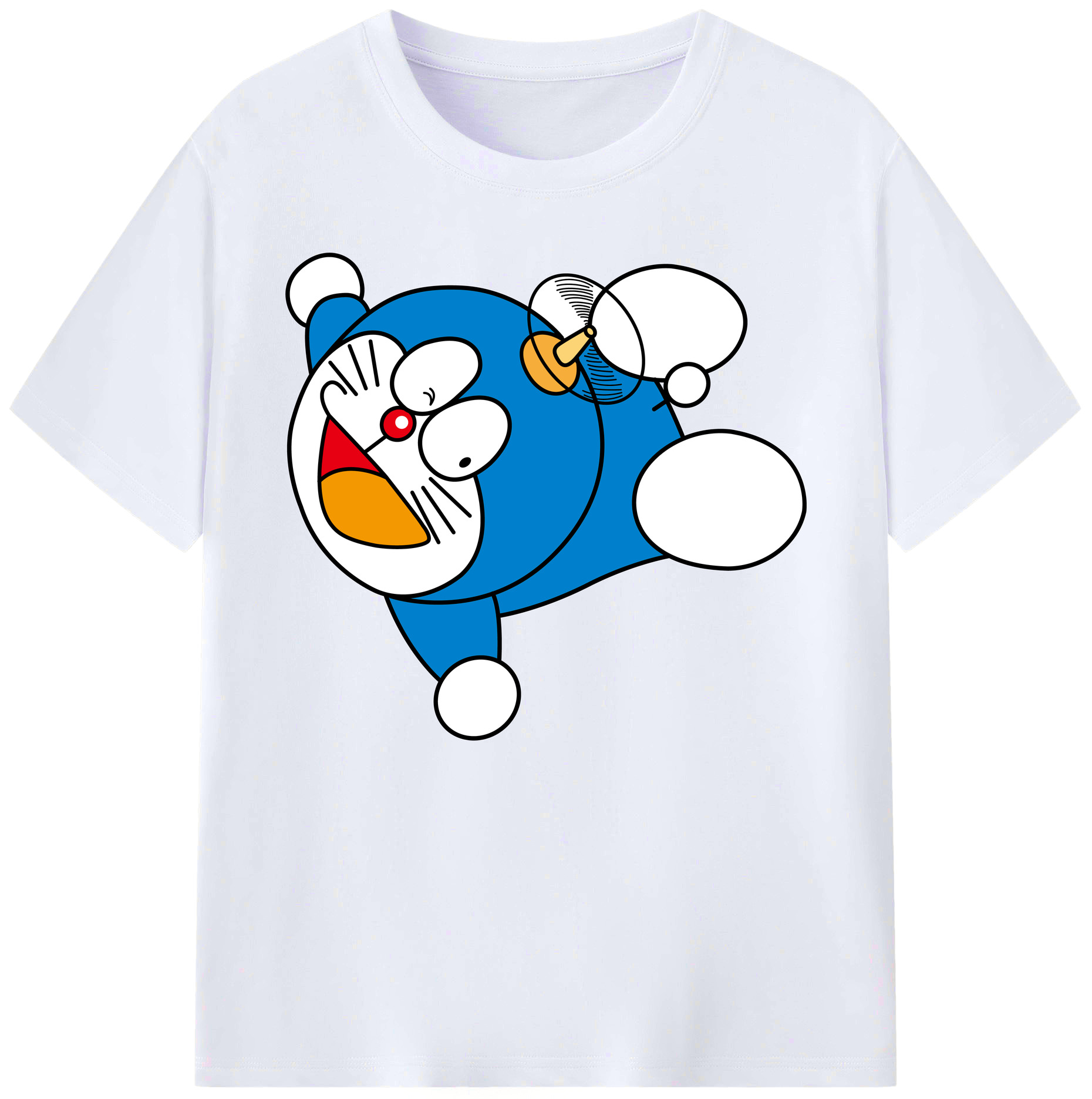 （画像用） ドラえもん Doraemon 綿100％ メンズ半袖Tシャツ｜肌触りやわらか＆通気性