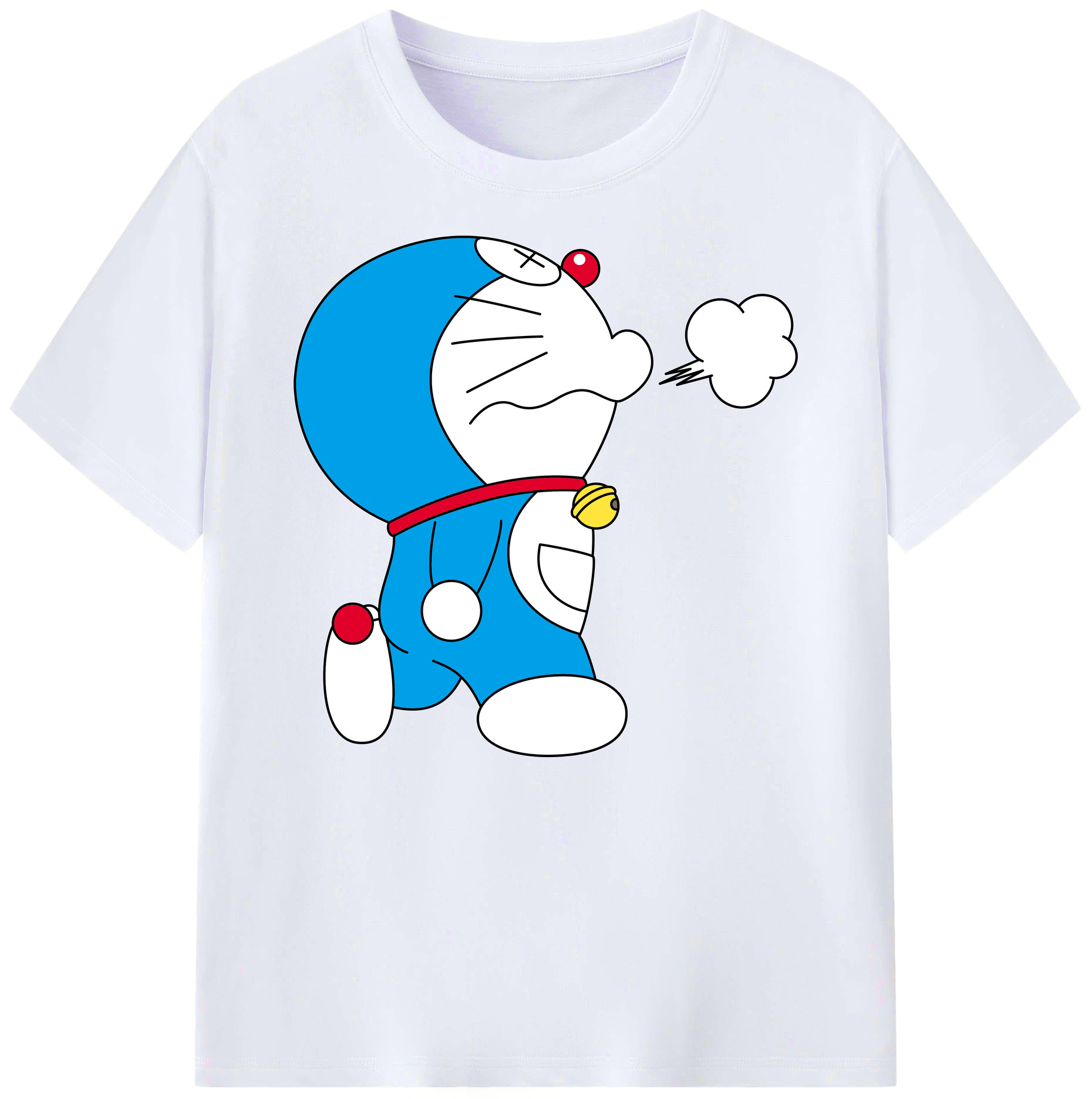 （画像用） ドラえもん Doraemon 綿100％ メンズ半袖Tシャツ｜肌触りやわらか＆通気性
