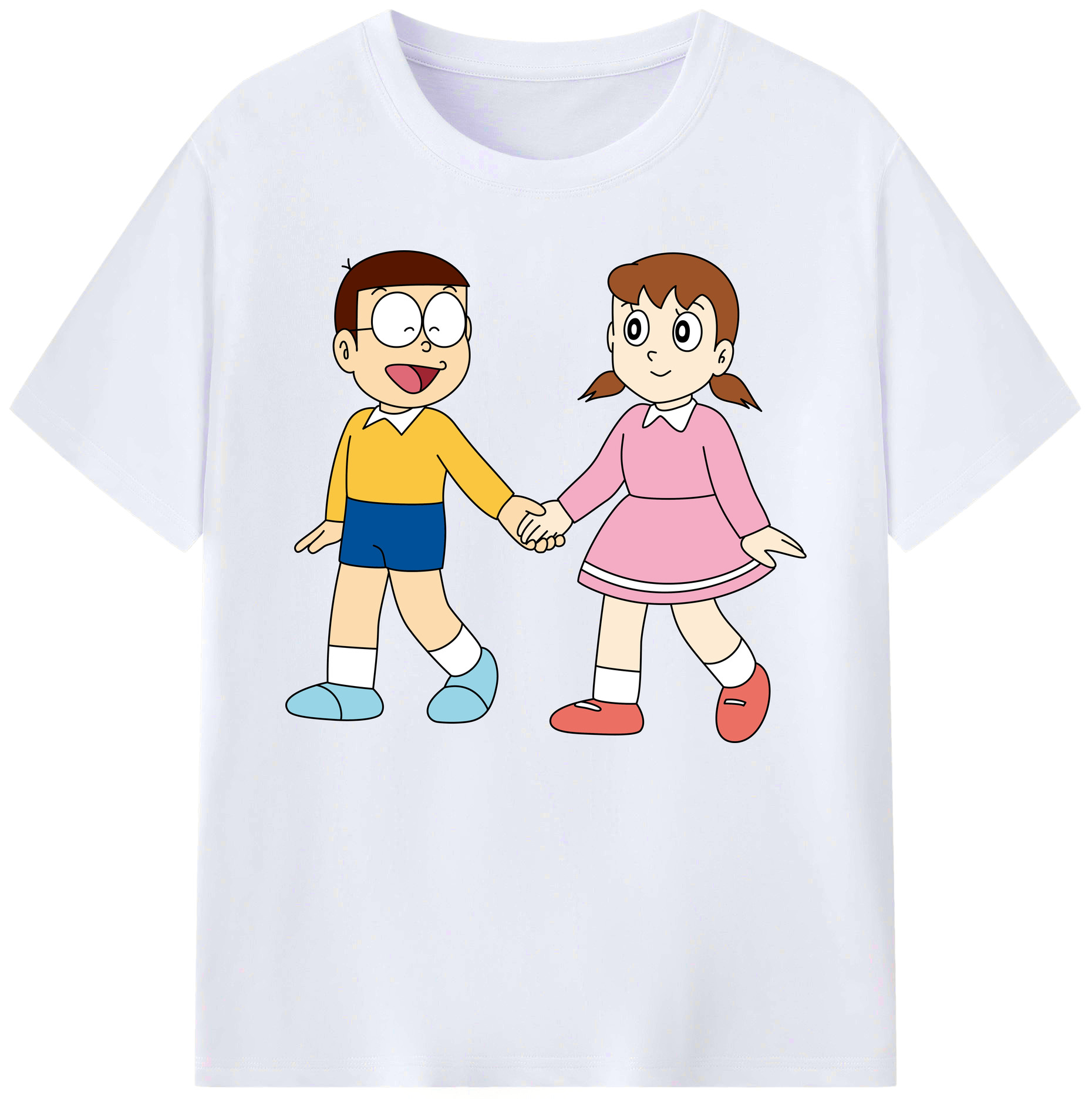 （画像用） ドラえもん 野比 のび太 Doraemon Nobita Nobi 綿100％ メンズ半袖Tシャツ｜肌触りやわらか＆通気性