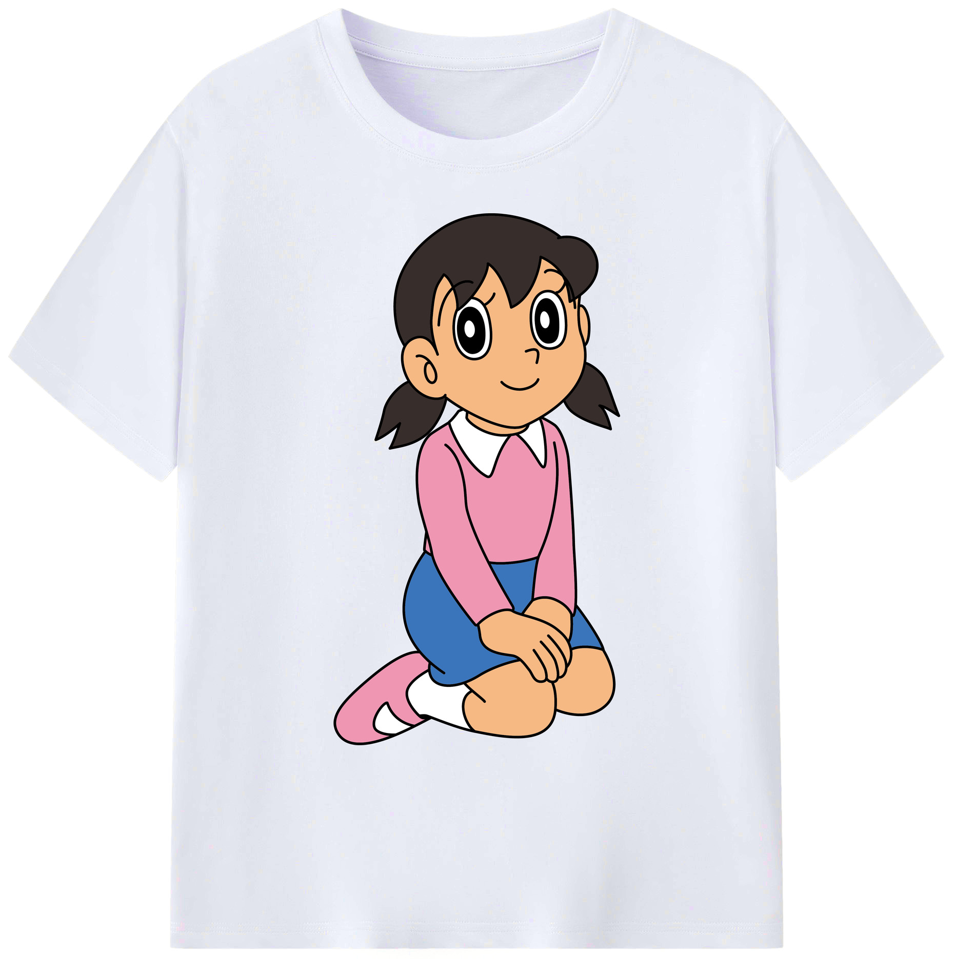 （画像用） ドラえもん みなもと しずか Doraemon Shizuka Minamoto 綿100％ メンズ半袖Tシャツ｜肌触りやわらか＆通気性