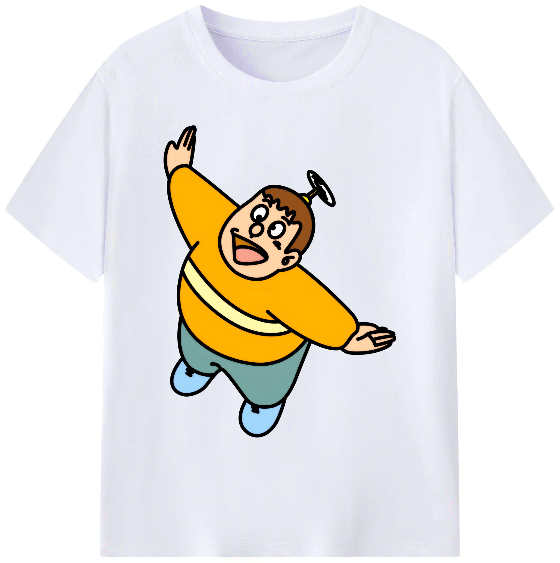 （画像用） ドラえもん 剛田武 Doraemon Gouta Takeshi 綿100％ メンズ半袖Tシャツ｜肌触りやわらか＆通気性
