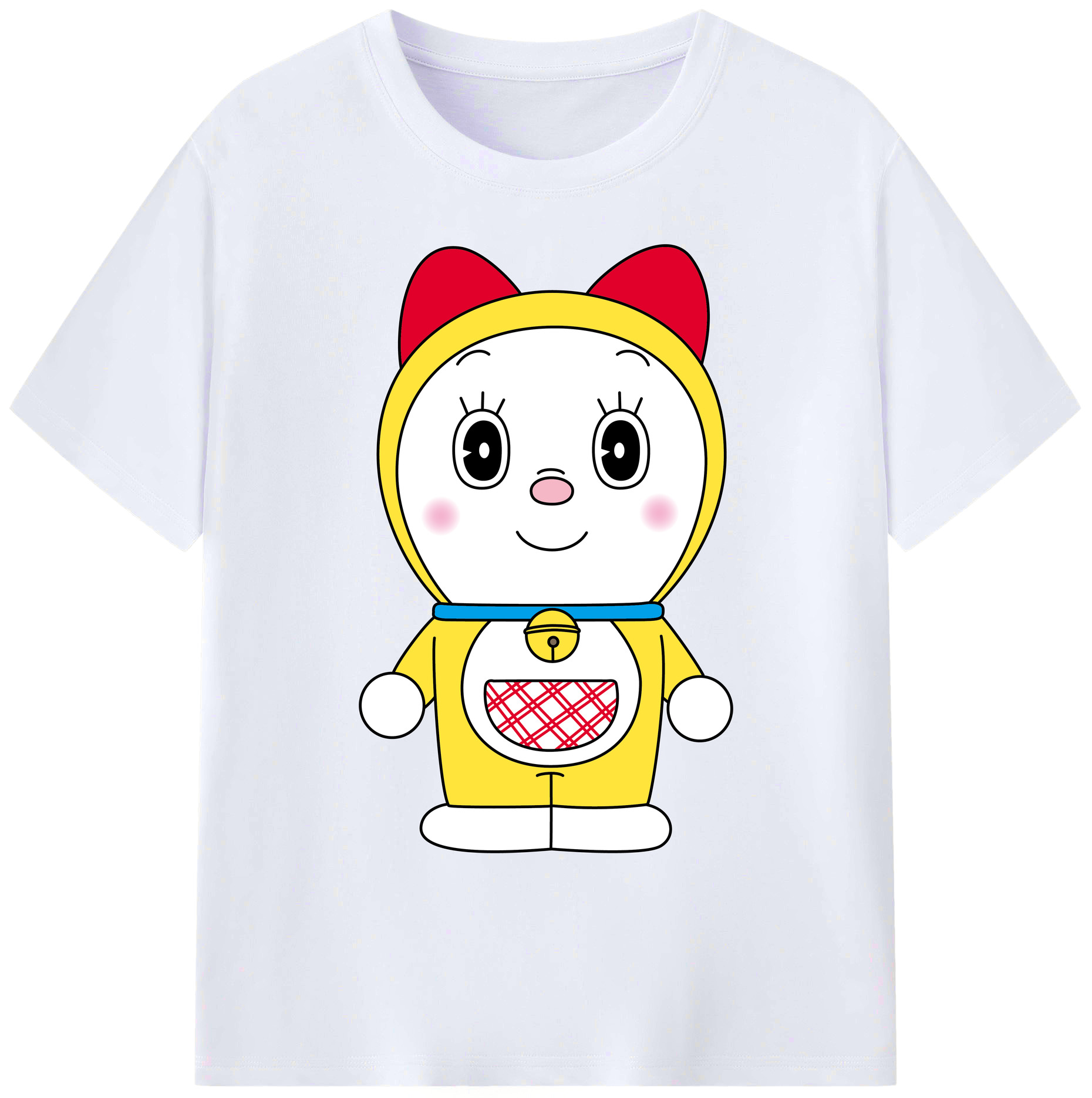 （画像用） ドラえもん ドラミ Doraemon Dorami 綿100％ メンズ半袖Tシャツ｜肌触りやわらか＆通気性