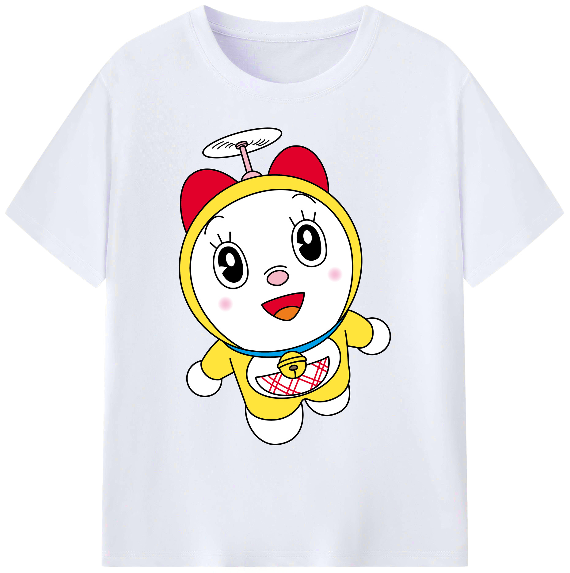 （画像用） ドラえもん ドラミ Doraemon Dorami 綿100％ メンズ半袖Tシャツ｜肌触りやわらか＆通気性