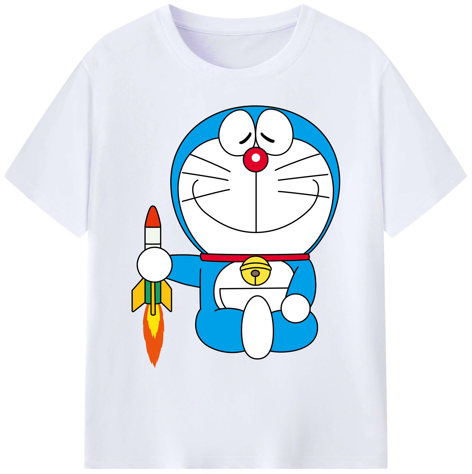 （画像用） ドラえもん Doraemon 綿100％ メンズ半袖Tシャツ｜肌触りやわらか＆通気性