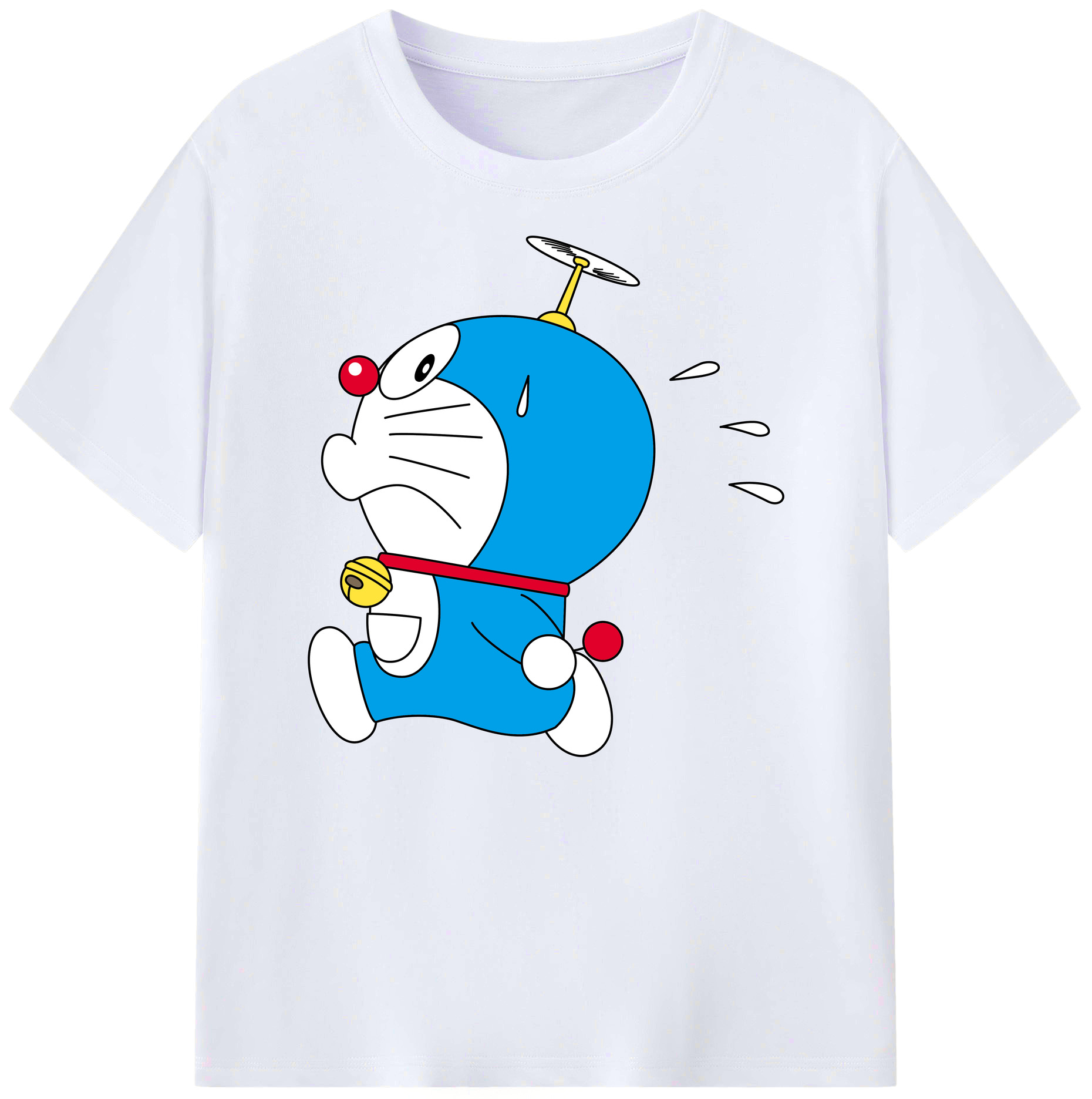 （画像用） ドラえもん Doraemon 綿100％ メンズ半袖Tシャツ｜肌触りやわらか＆通気性