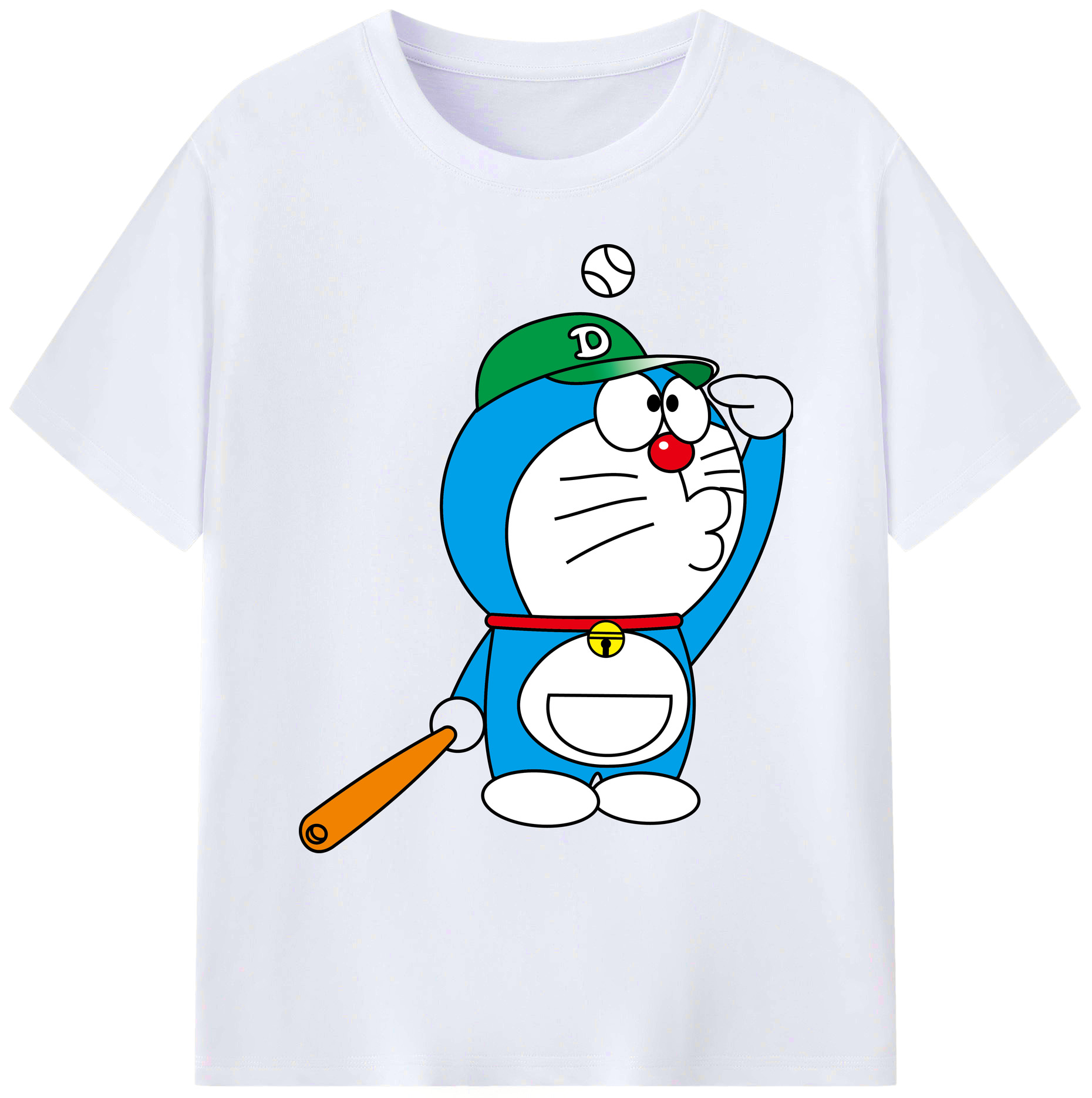 （画像用） ドラえもん Doraemon 綿100％ メンズ半袖Tシャツ｜肌触りやわらか＆通気性