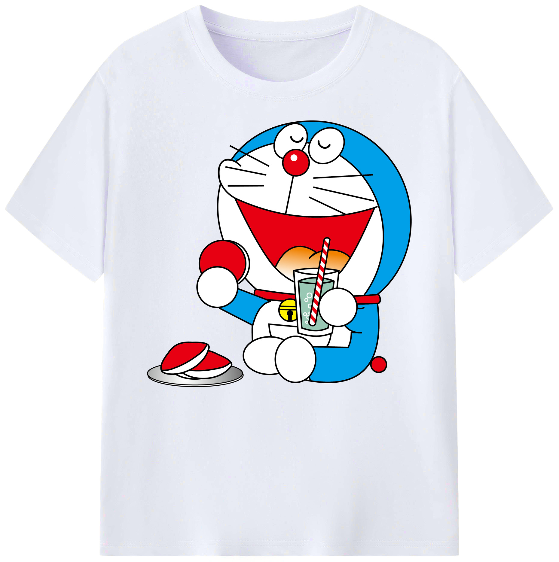 （画像用） ドラえもん Doraemon 綿100％ メンズ半袖Tシャツ｜肌触りやわらか＆通気性