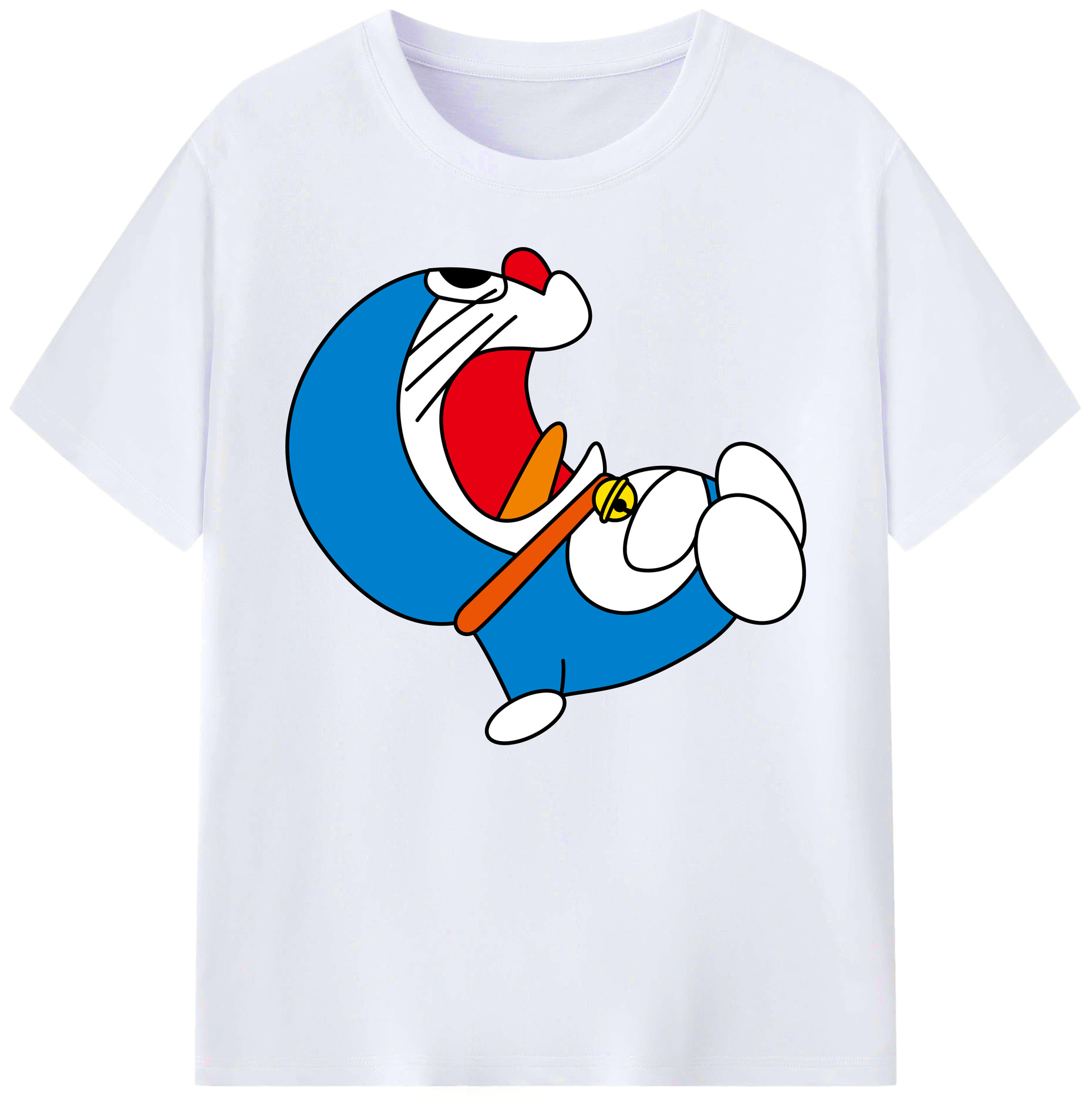 （画像用） ドラえもん Doraemon 綿100％ メンズ半袖Tシャツ｜肌触りやわらか＆通気性