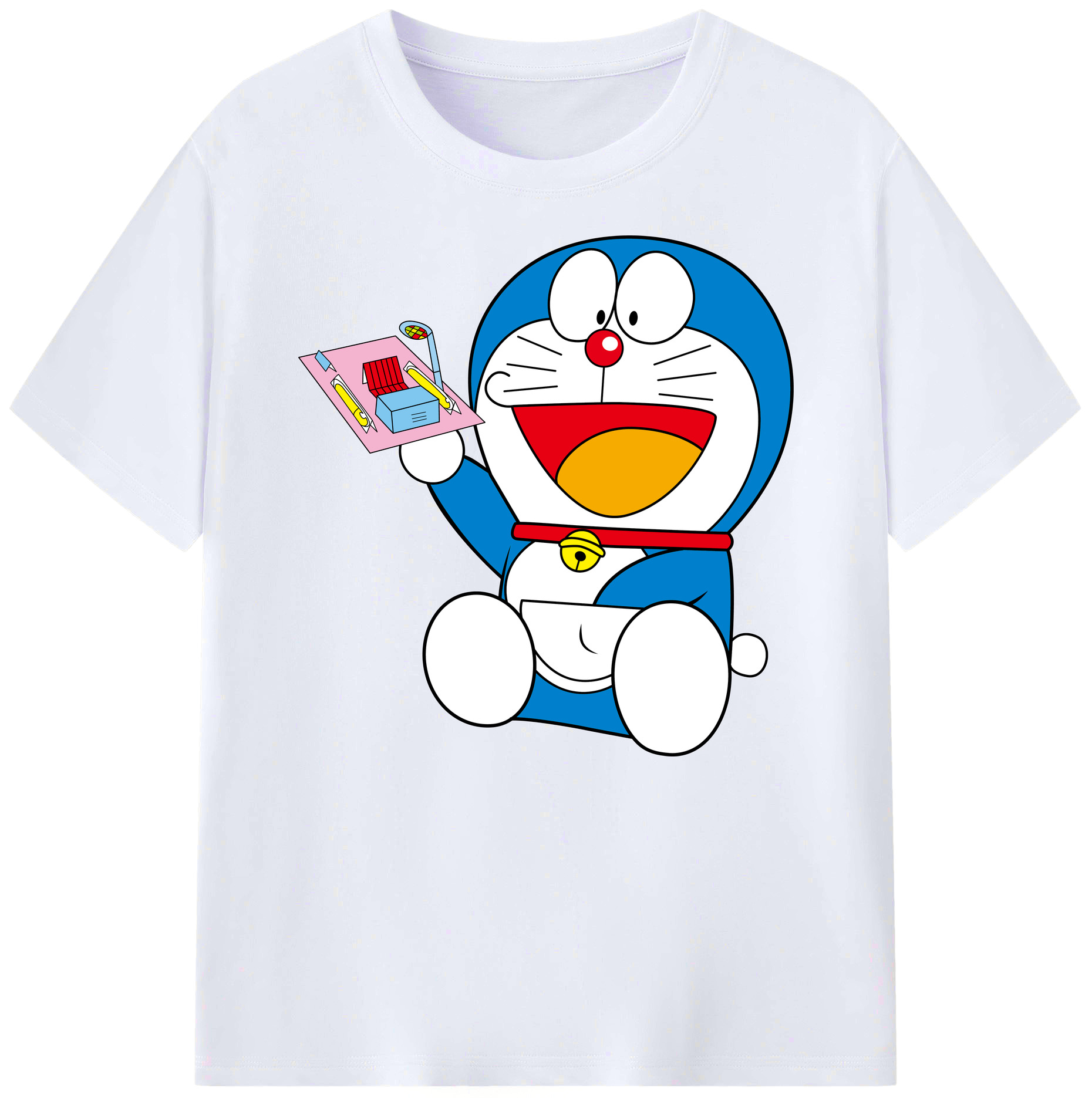 （画像用） ドラえもん Doraemon 綿100％ メンズ半袖Tシャツ｜肌触りやわらか＆通気性