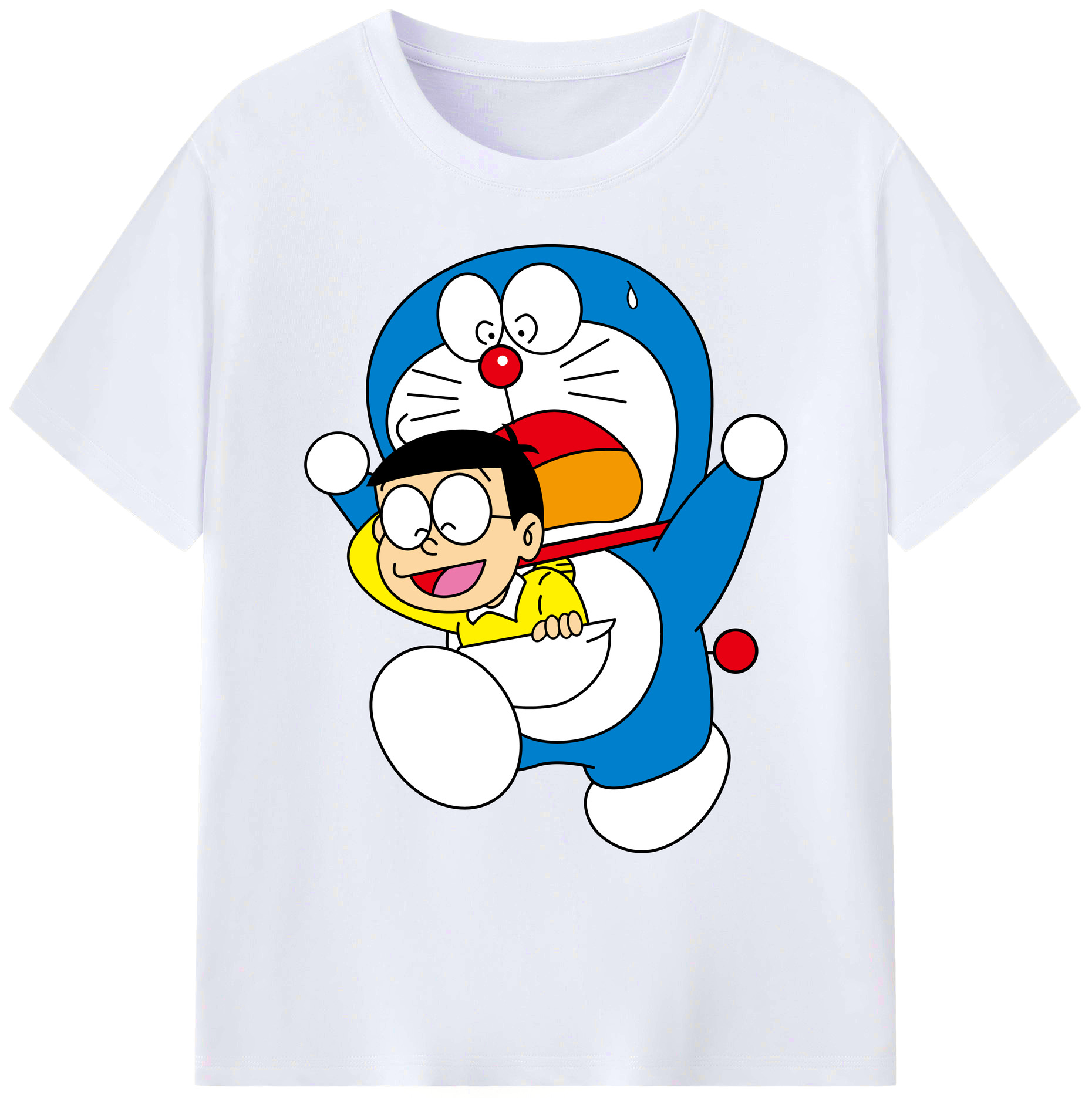 （画像用） ドラえもん Doraemon 綿100％ メンズ半袖Tシャツ｜肌触りやわらか＆通気性