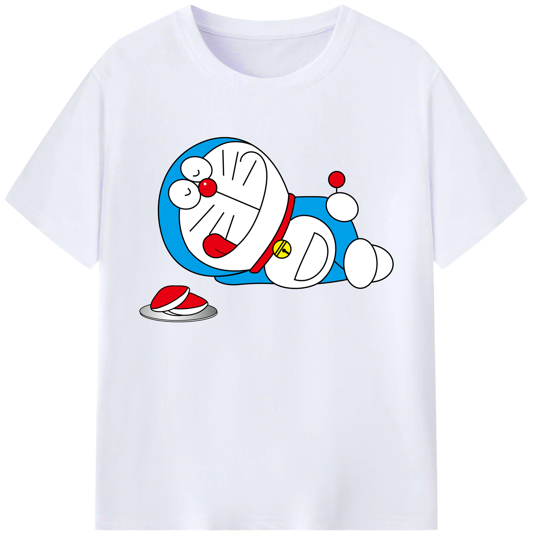 （画像用） ドラえもん Doraemon 綿100％ メンズ半袖Tシャツ｜肌触りやわらか＆通気性