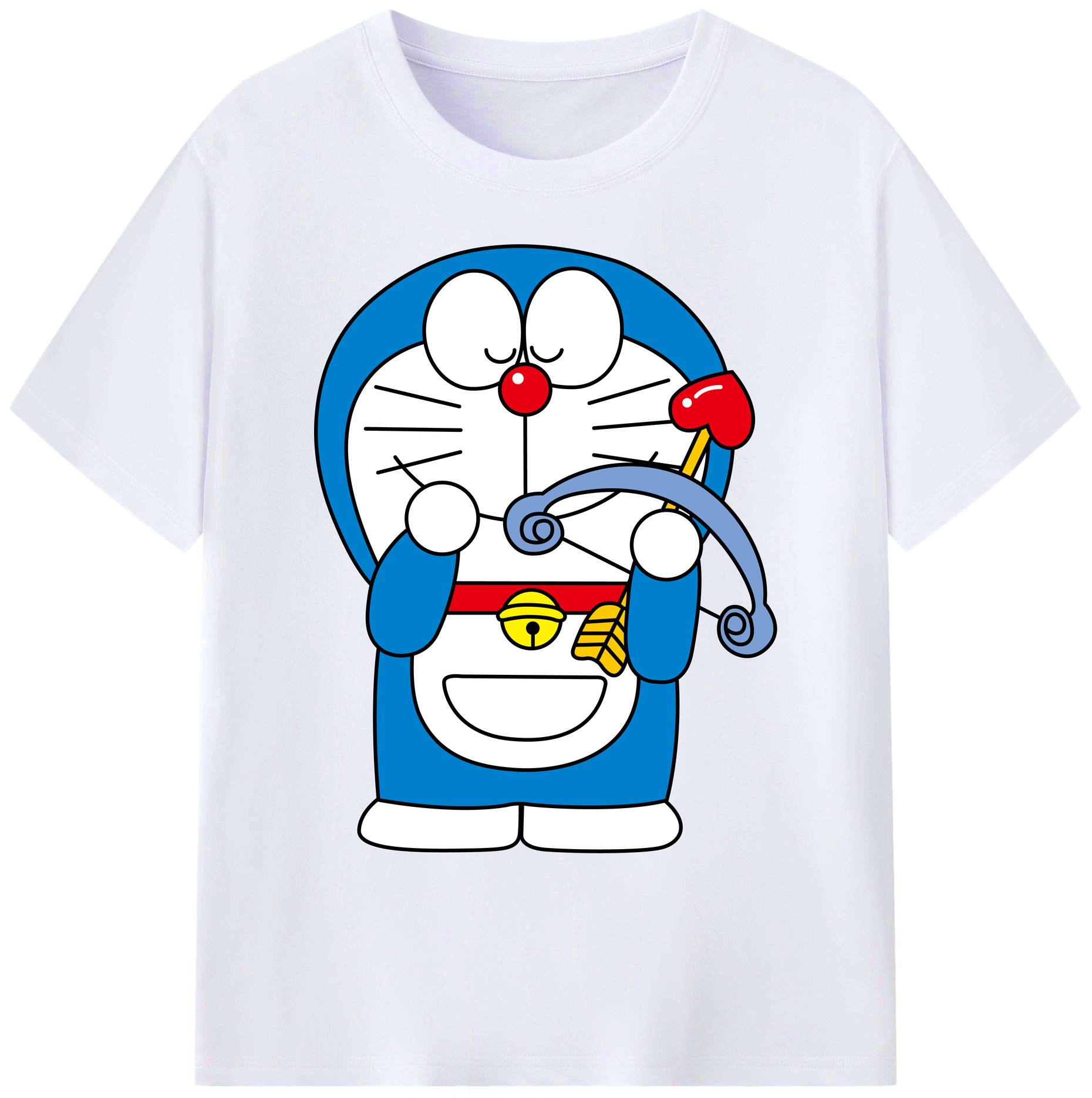 （画像用） ドラえもん Doraemon 綿100％ メンズ半袖Tシャツ｜肌触りやわらか＆通気性