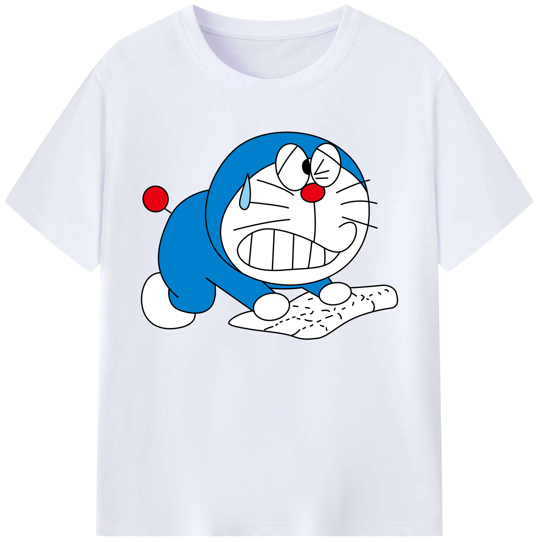 （画像用） ドラえもん Doraemon 綿100％ メンズ半袖Tシャツ｜肌触りやわらか＆通気性