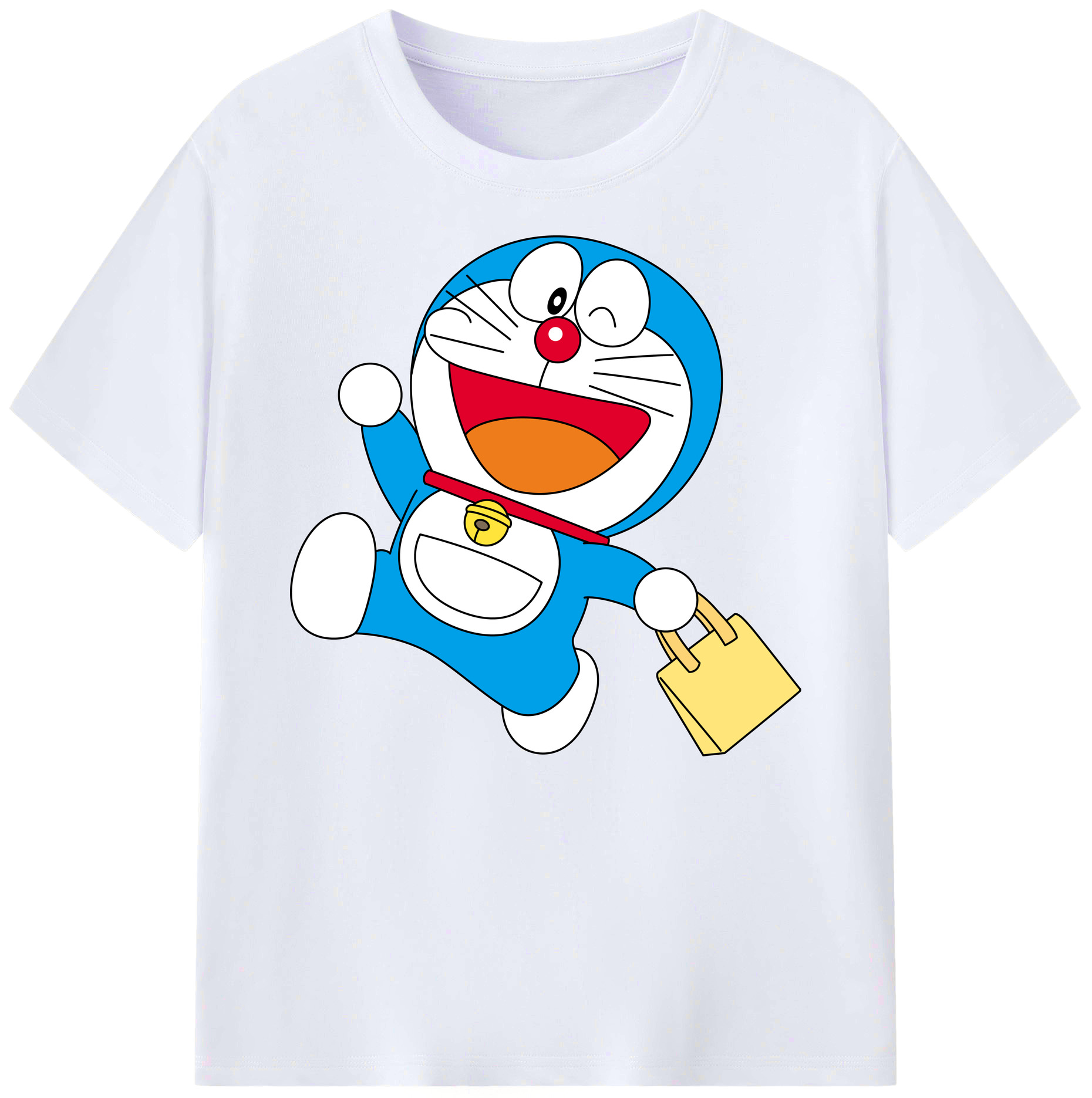 （画像用） ドラえもん Doraemon 綿100％ メンズ半袖Tシャツ｜肌触りやわらか＆通気性