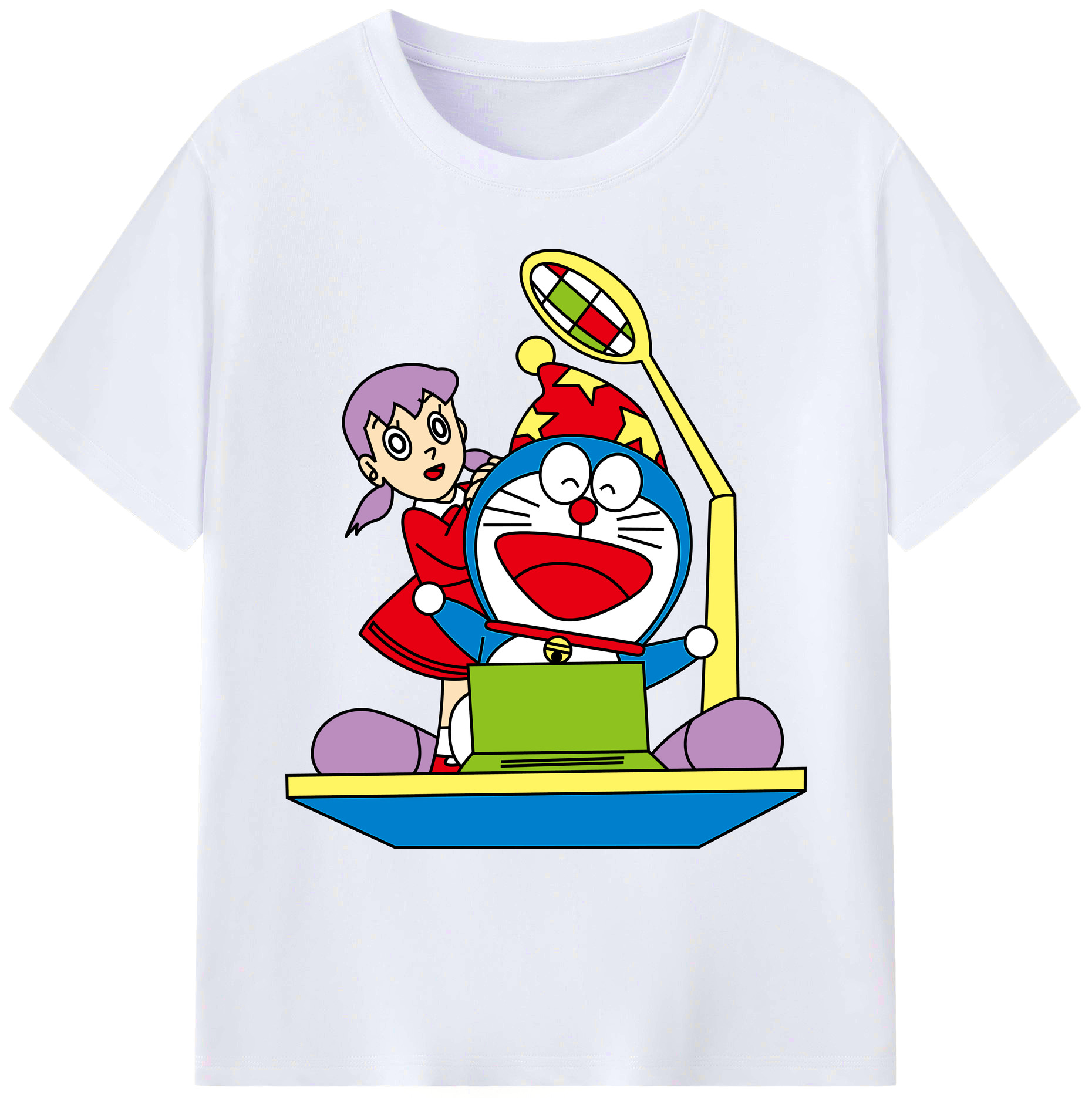 （画像用） ドラえもん みなもと しずか Doraemon Shizuka Minamoto 綿100％ メンズ半袖Tシャツ｜肌触りやわらか＆通気性