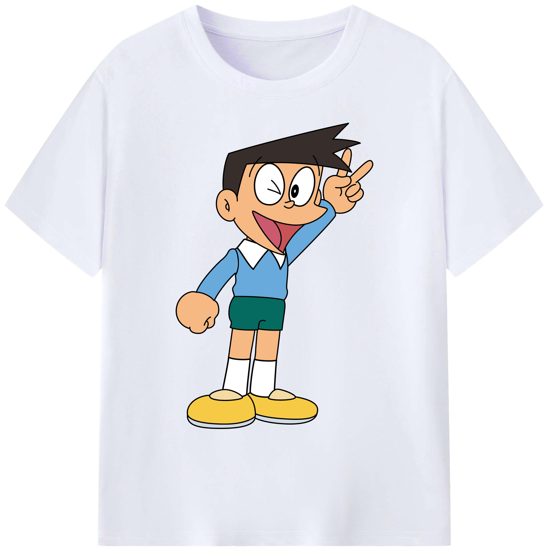（画像用） ドラえもん 骨川 スネ夫 Doraemon Honekawa Suneo 綿100％ メンズ半袖Tシャツ｜肌触りやわらか＆通気性