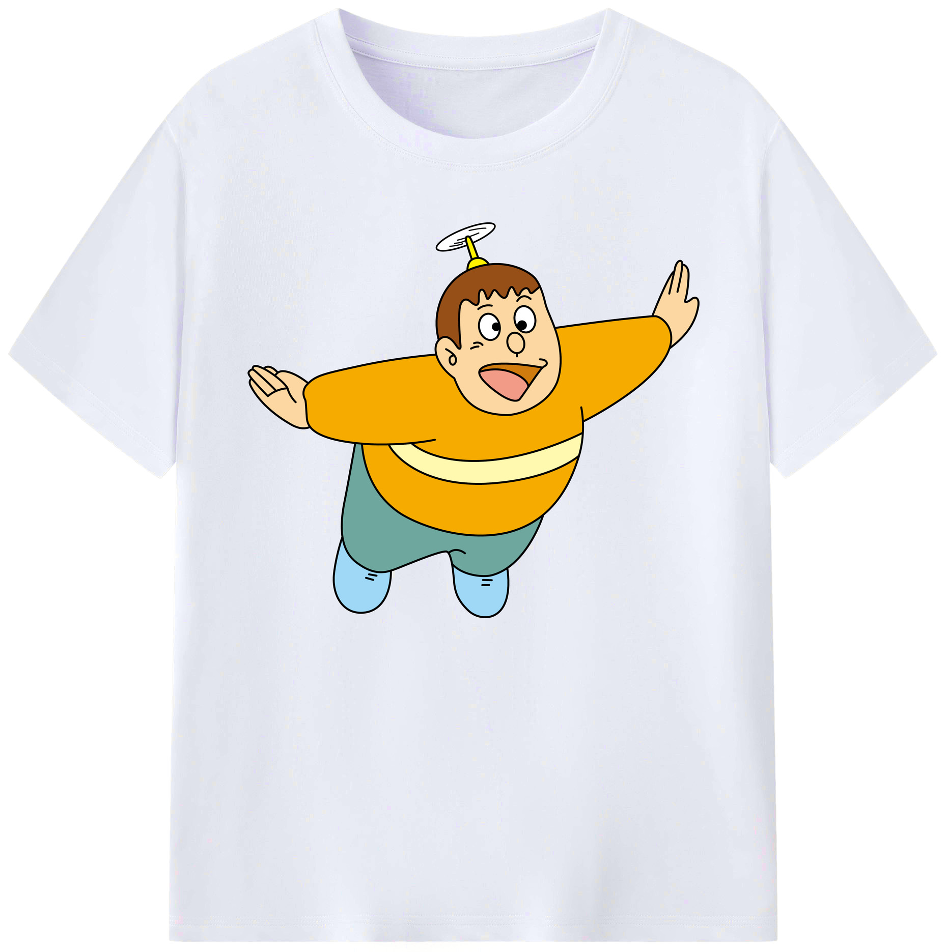 （画像用） ドラえもん 剛田武 Doraemon Gouta Takeshi 綿100％ メンズ半袖Tシャツ｜肌触りやわらか＆通気性