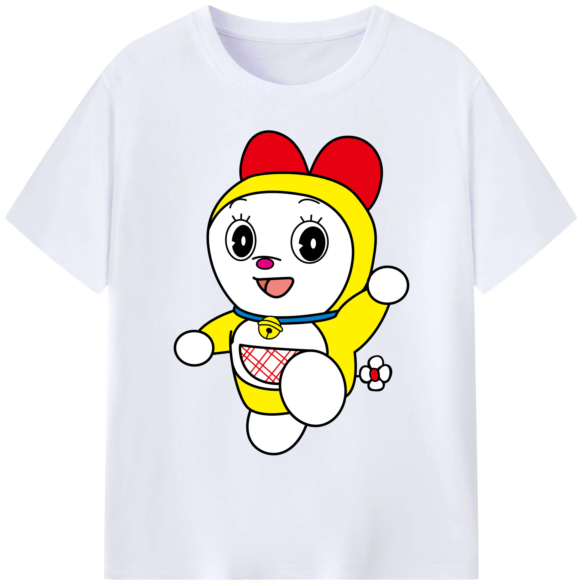 （画像用） ドラえもん ドラミ Doraemon Dorami 綿100％ メンズ半袖Tシャツ｜肌触りやわらか＆通気性