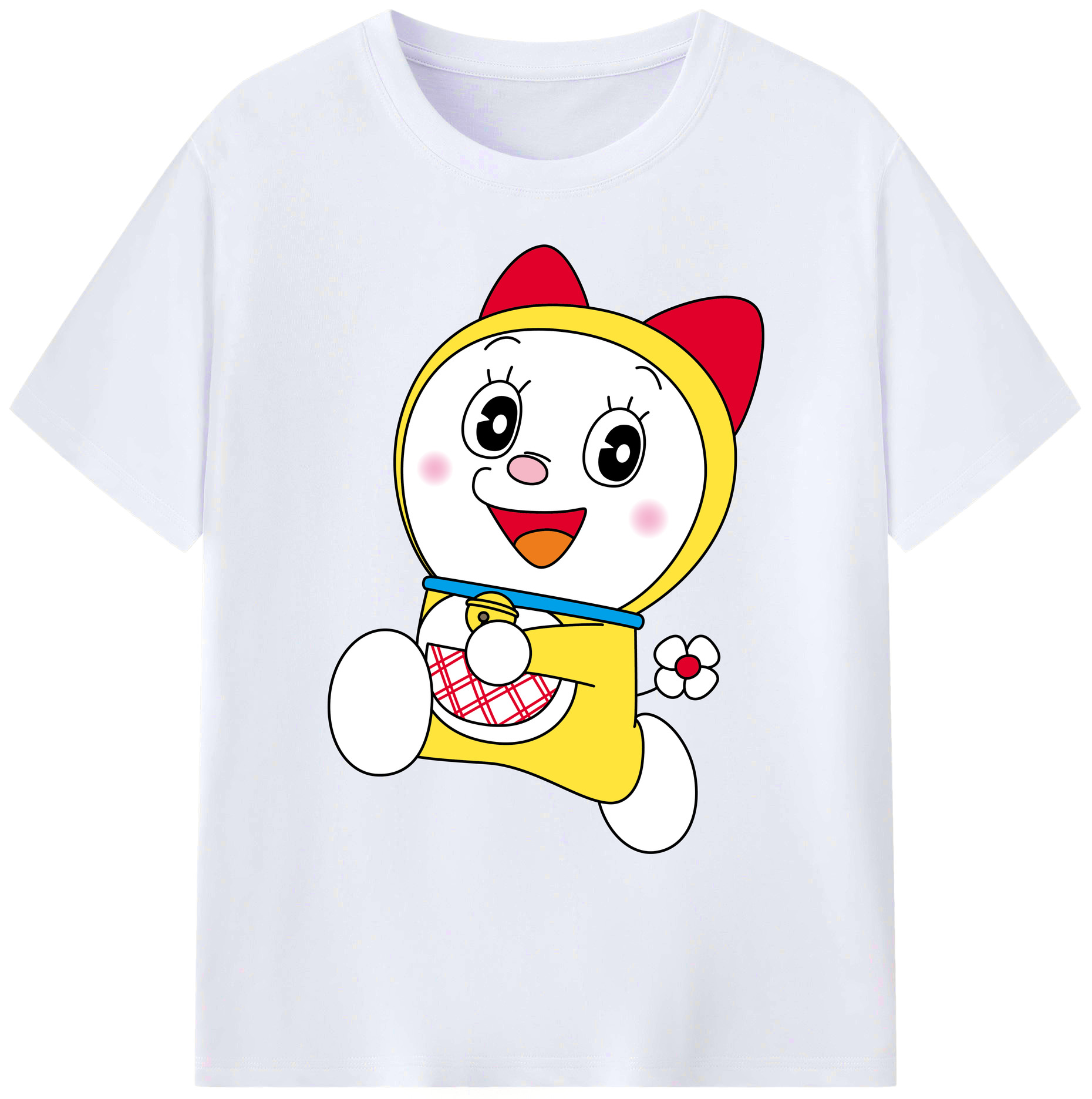 （画像用） ドラえもん ドラミ Doraemon Dorami 綿100％ メンズ半袖Tシャツ｜肌触りやわらか＆通気性