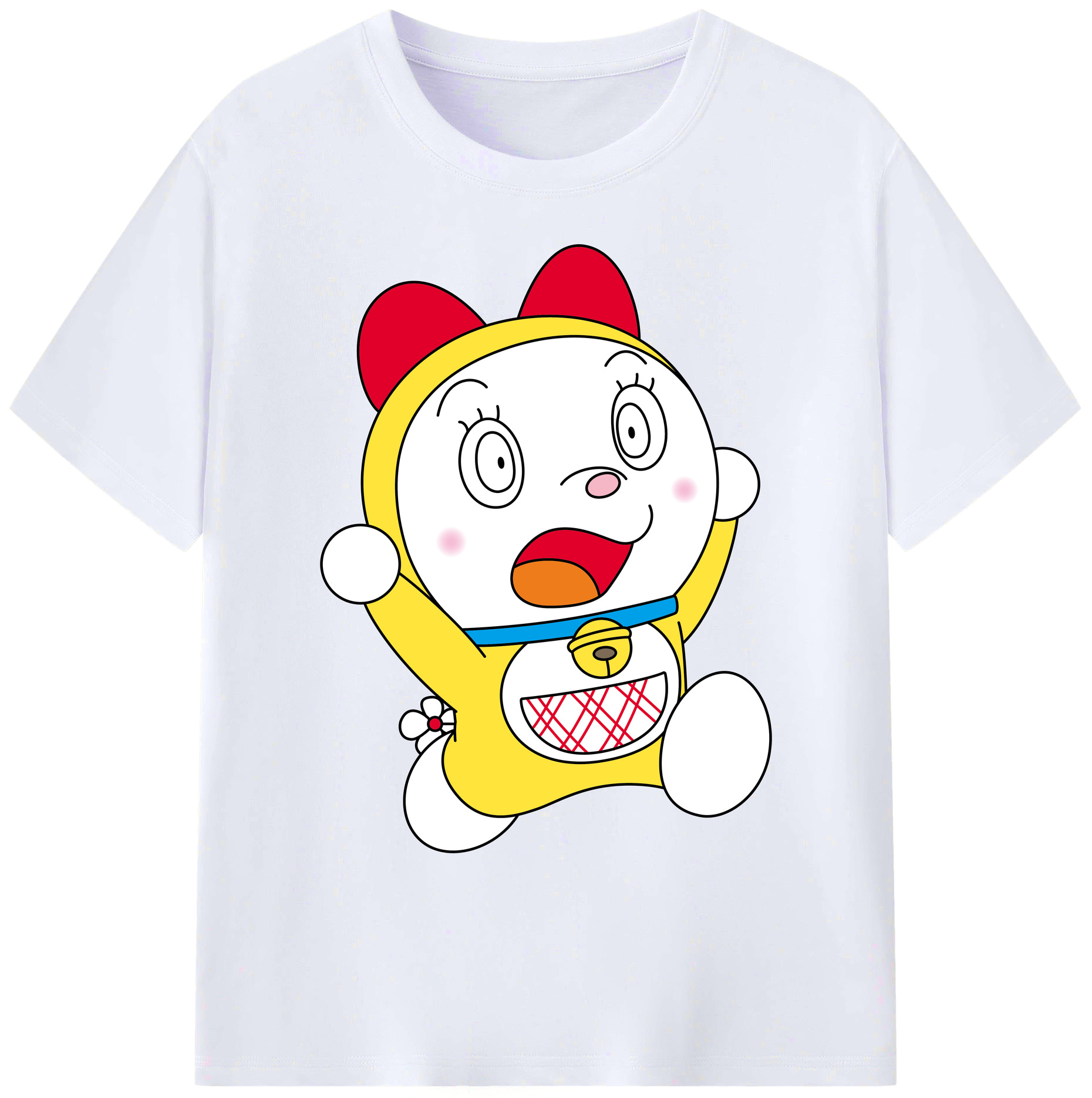 （画像用） ドラえもん ドラミ Doraemon Dorami 綿100％ メンズ半袖Tシャツ｜肌触りやわらか＆通気性