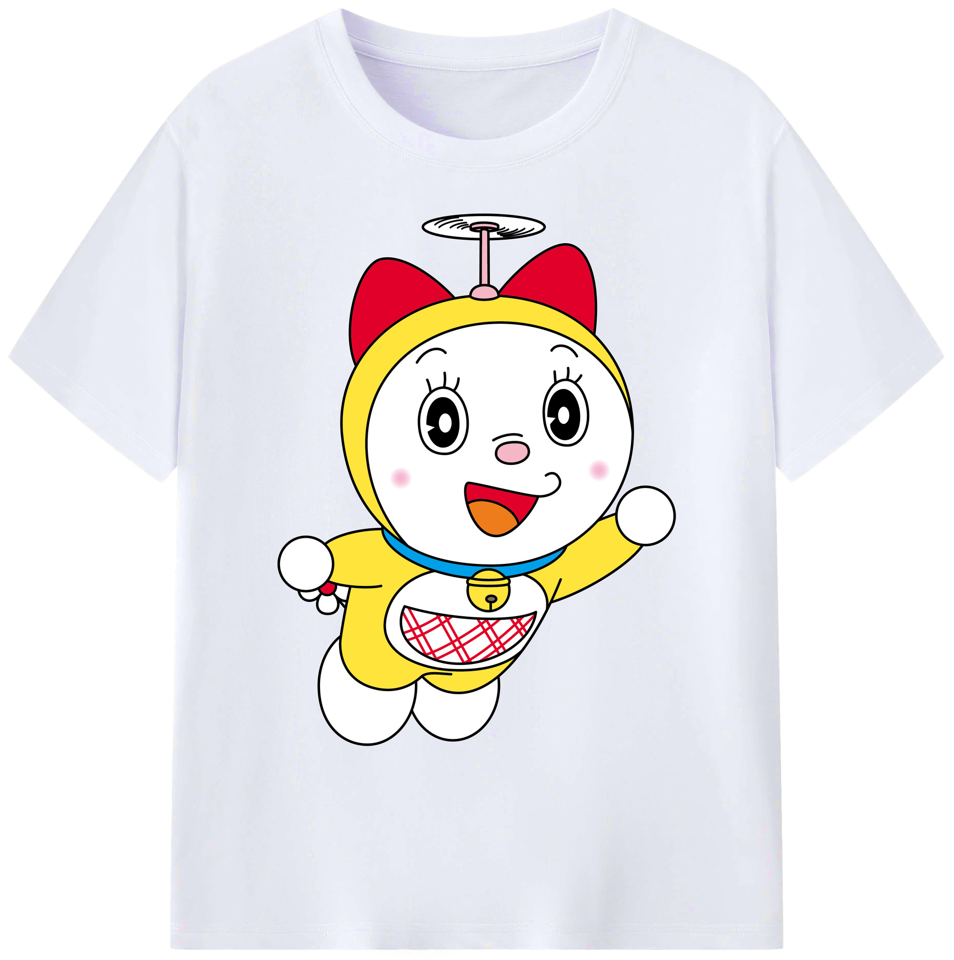 （画像用） ドラえもん ドラミ Doraemon Dorami 綿100％ メンズ半袖Tシャツ｜肌触りやわらか＆通気性