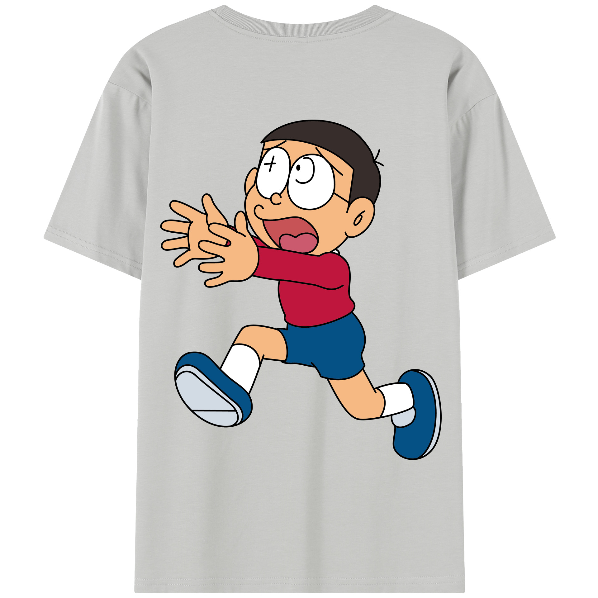 （画像用） ドラえもん 野比 のび太 Doraemon Nobita Nobi レディース半袖Tシャツ(バックプリント)