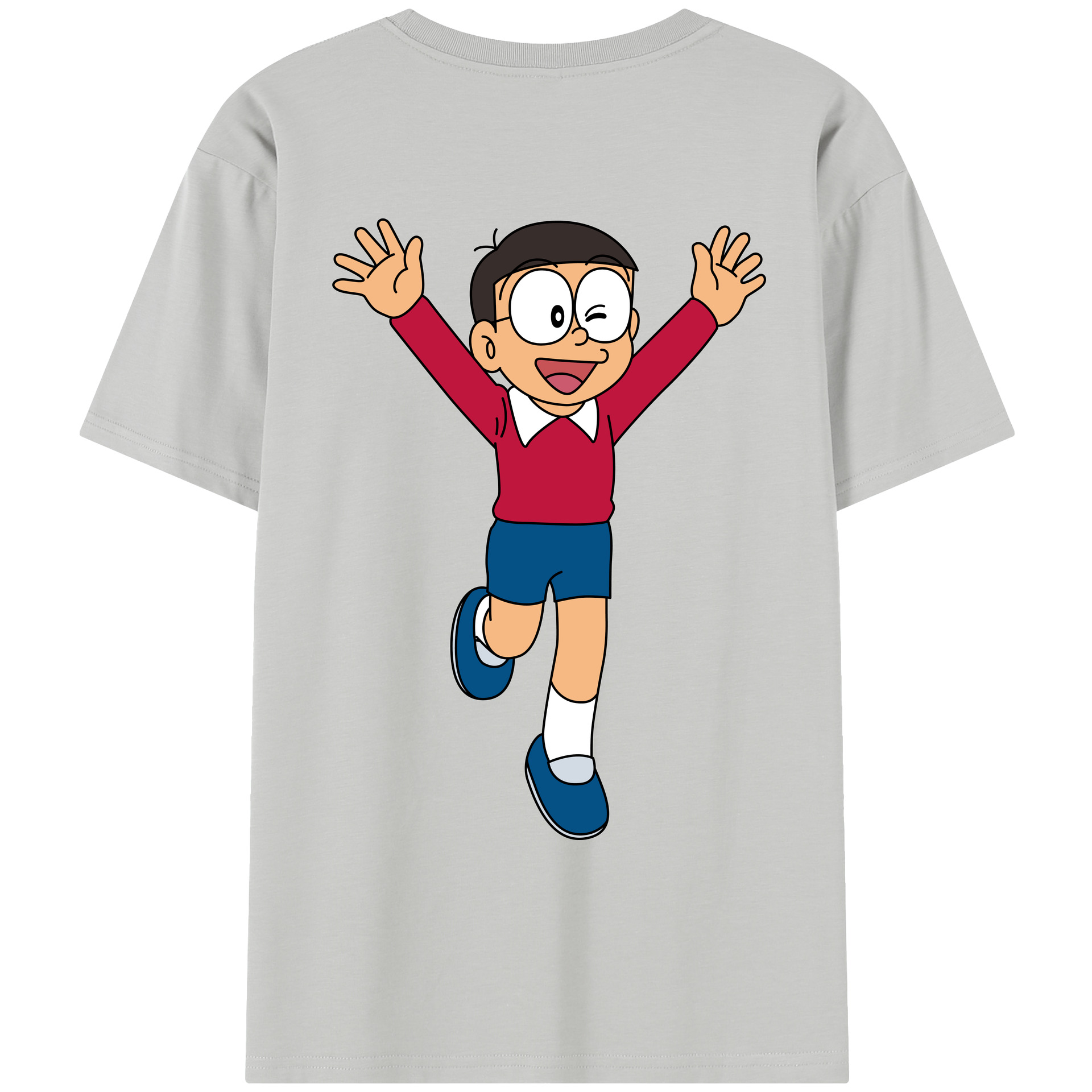 （画像用） ドラえもん 野比 のび太 Doraemon Nobita Nobi レディース半袖Tシャツ(バックプリント)