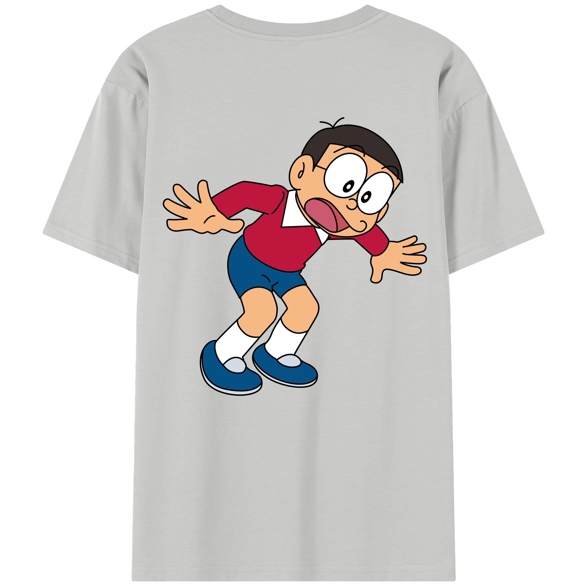 （画像用） ドラえもん 野比 のび太 Doraemon Nobita Nobi レディース半袖Tシャツ(バックプリント)
