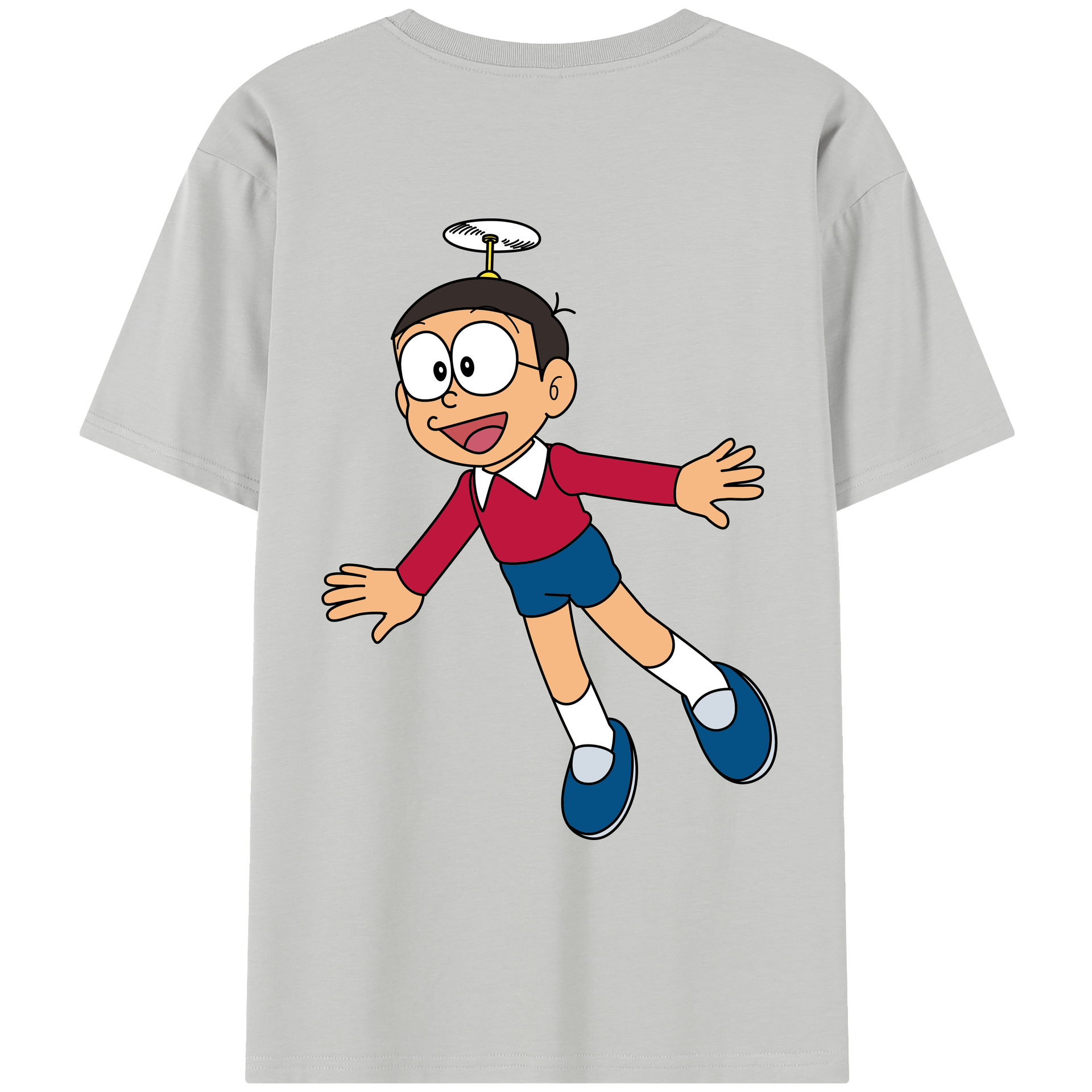 （画像用） ドラえもん 野比 のび太 Doraemon Nobita Nobi レディース半袖Tシャツ(バックプリント)