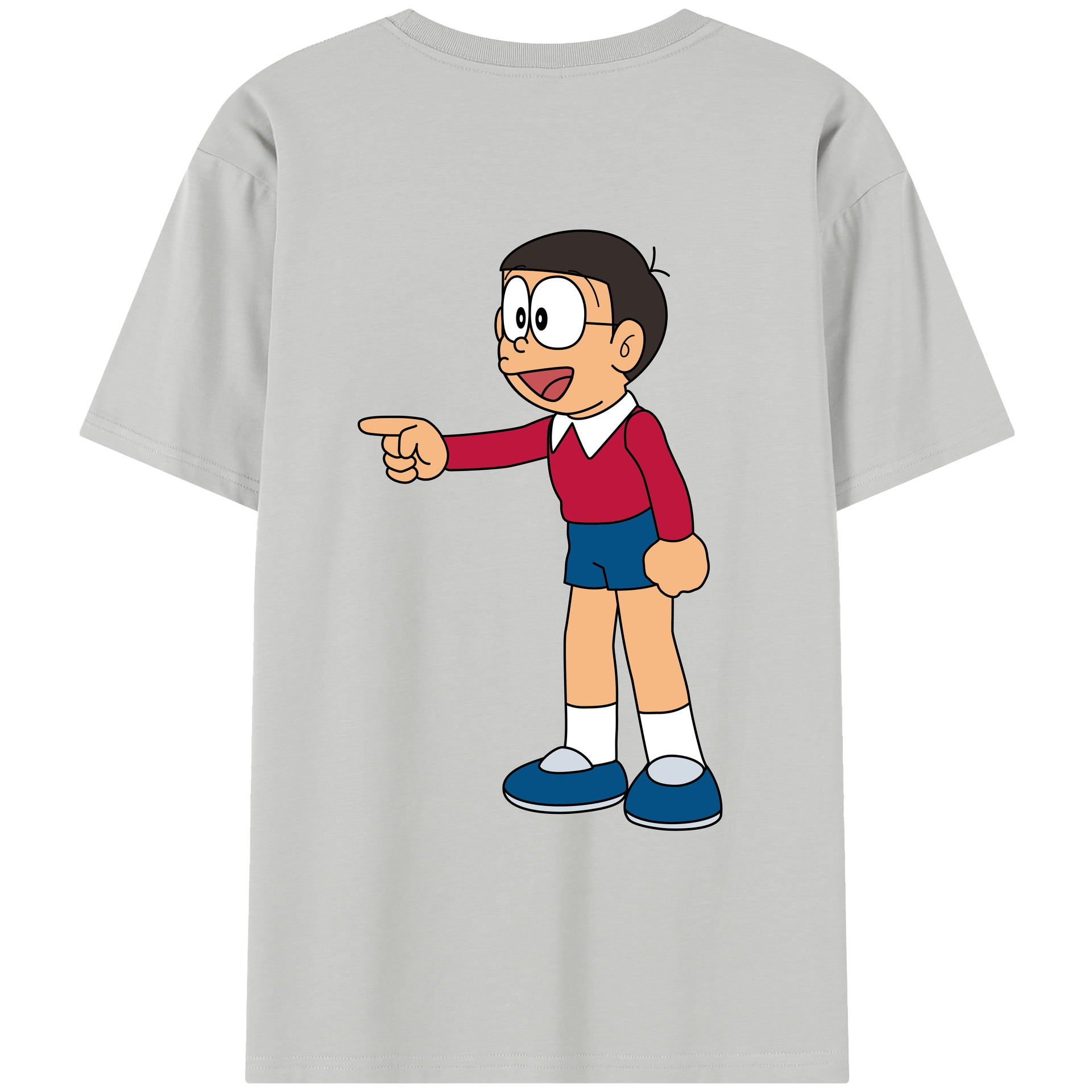 （画像用） ドラえもん 野比 のび太 Doraemon Nobita Nobi レディース半袖Tシャツ(バックプリント)